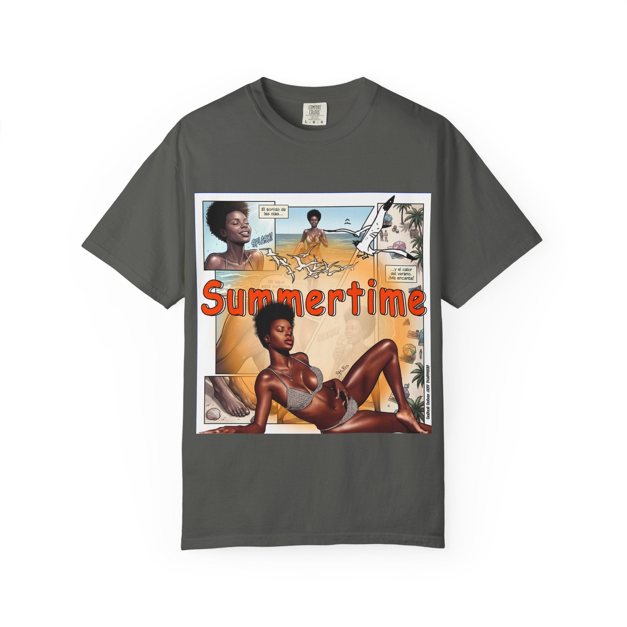 Summertime Retro Beach T-shirt — Vintage Comic Pinup Design