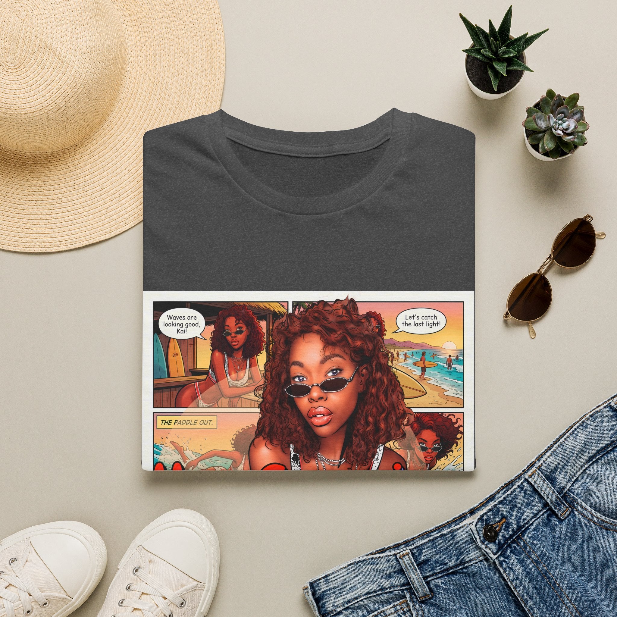 Graphic T-Shirt — "My Sunnies My Rules" Retro Comic Beach Vibe