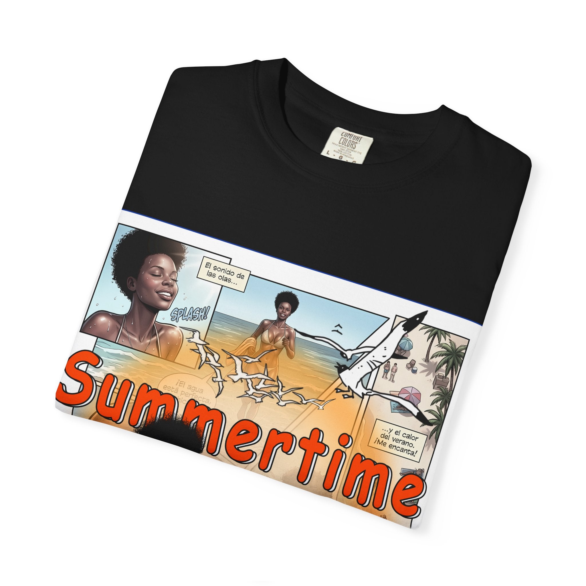 Summertime Retro Beach T-shirt — Vintage Comic Pinup Design