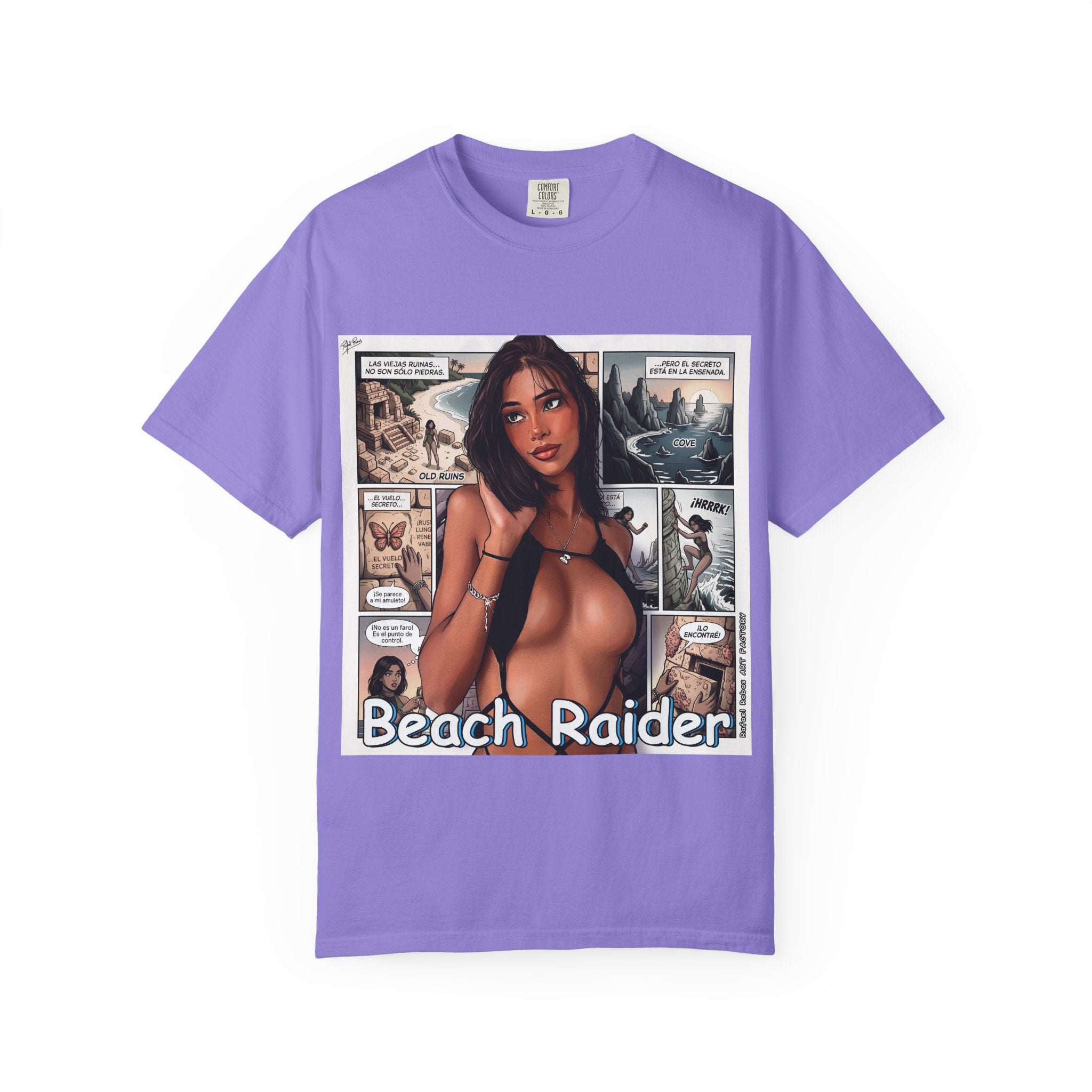 Graphic Tee — "Beach Raider" Pinup Comic Art T-Shirt