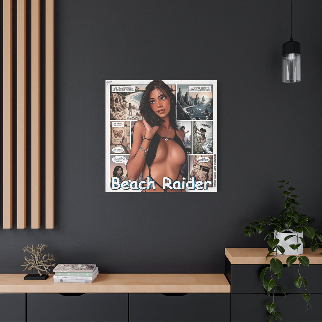 Beach Raider Matte Canvas Print — Stretched 1.25" Comic Art Wall Decor