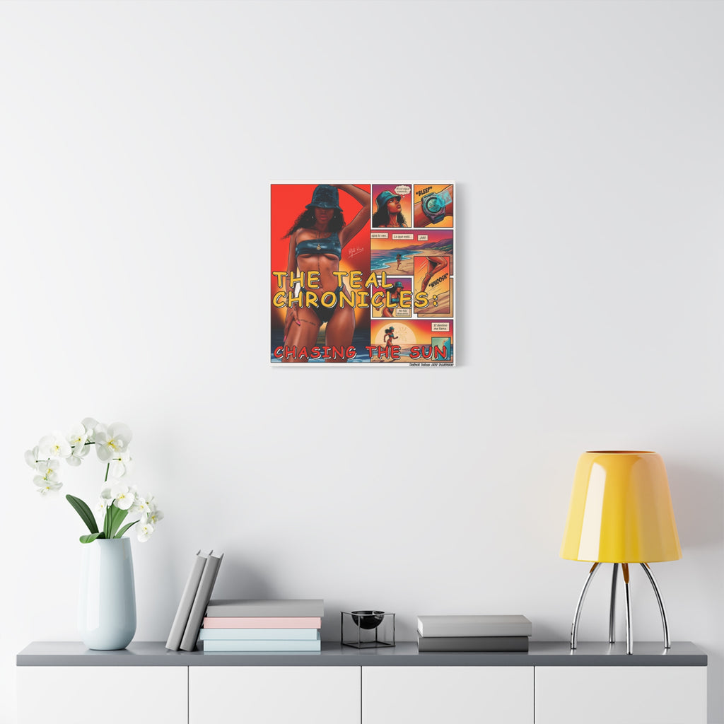 The Teal Chronicles Canvas Print — Pop Art Beach Comic Wall Art