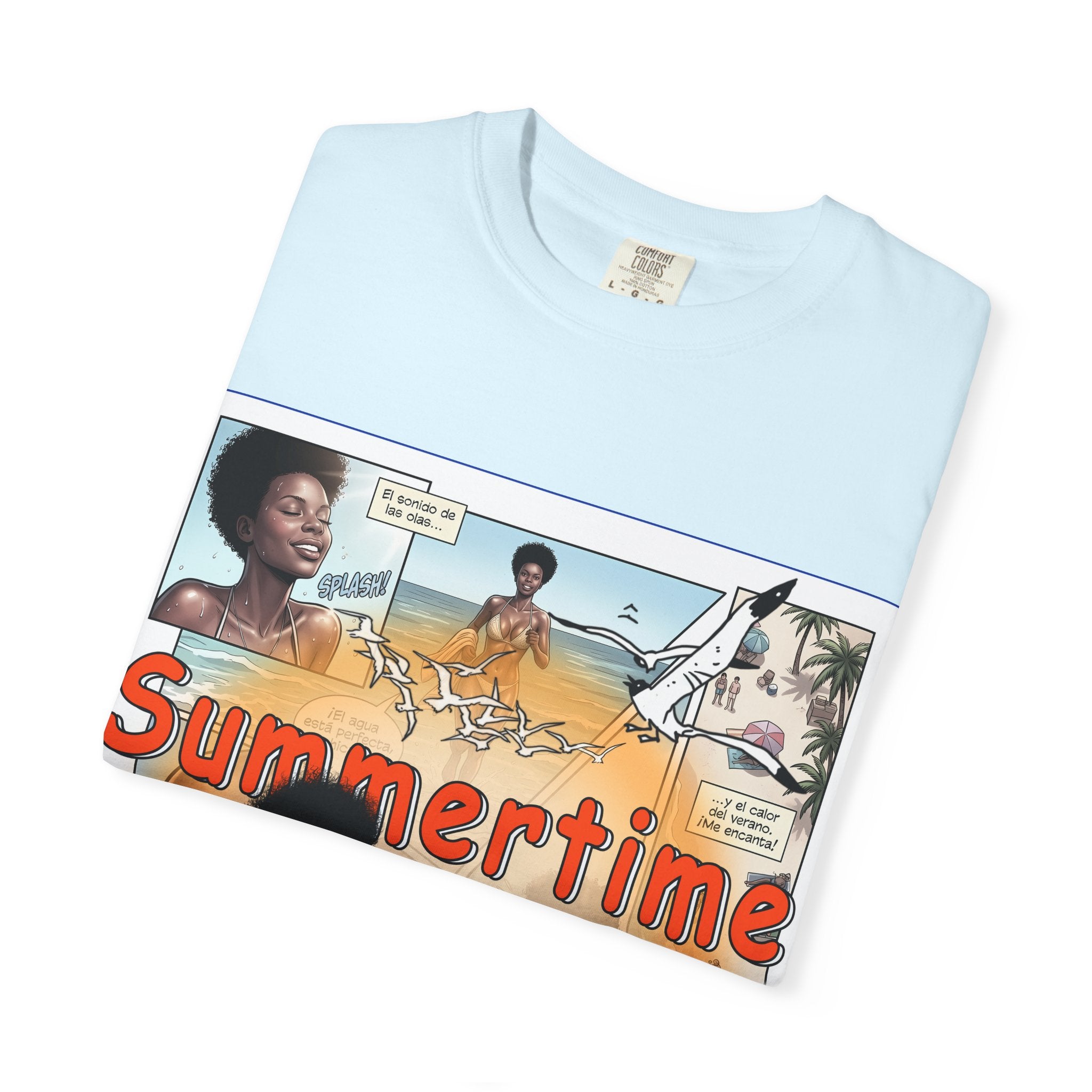 Summertime Retro Beach T-shirt — Vintage Comic Pinup Design