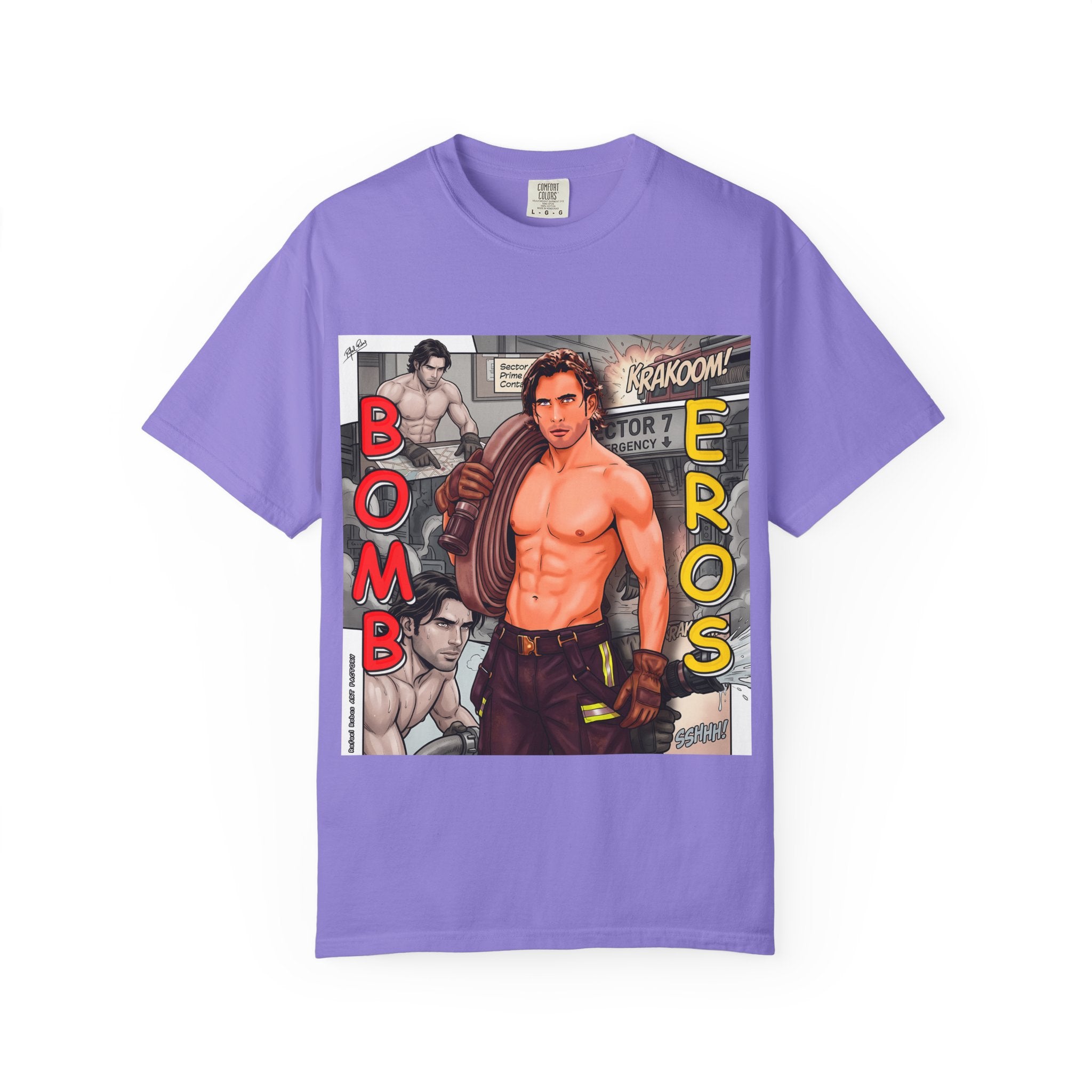 Bomb Eros Graphic T-Shirt — Vintage Comic Muscle Art