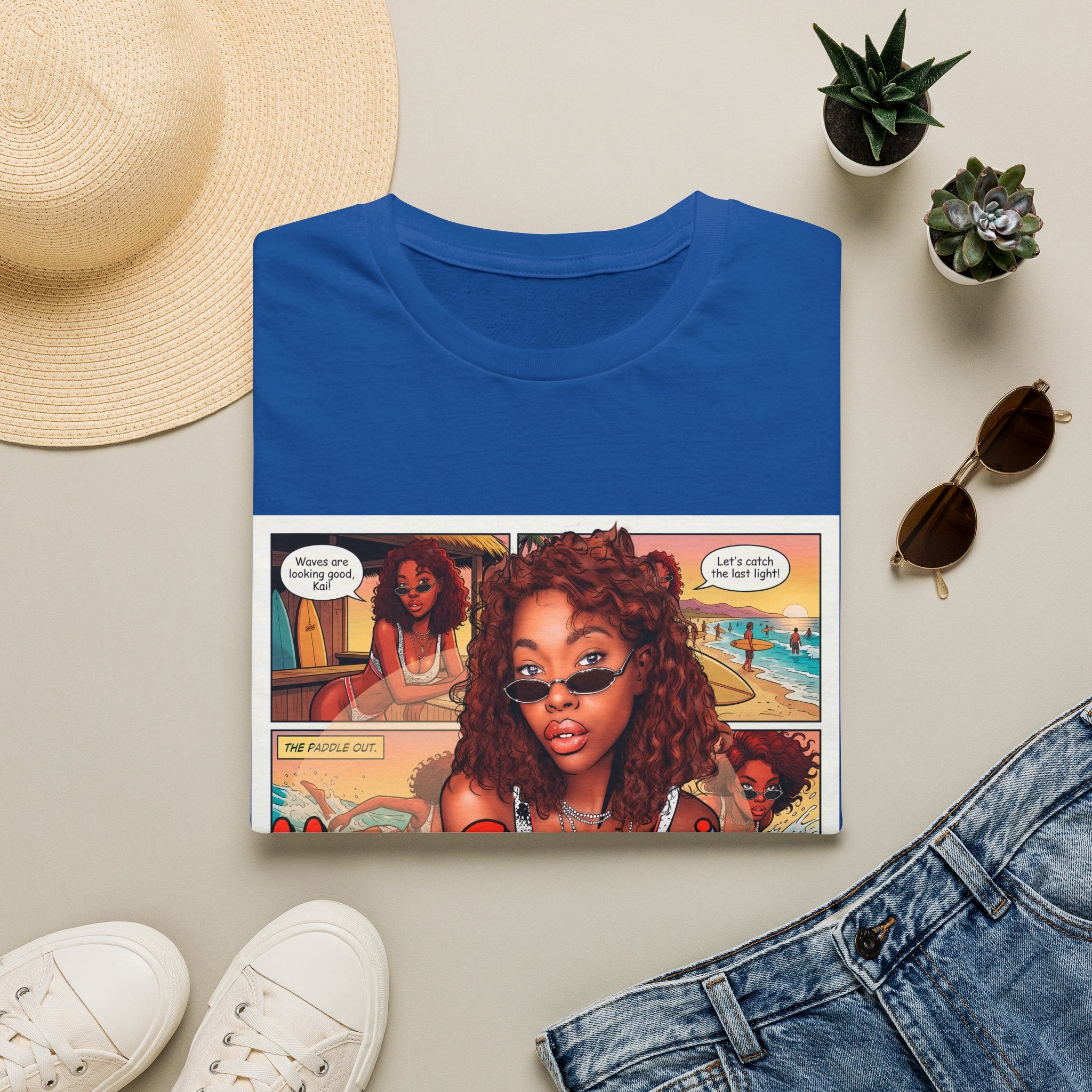 Graphic T-Shirt — "My Sunnies My Rules" Retro Comic Beach Vibe