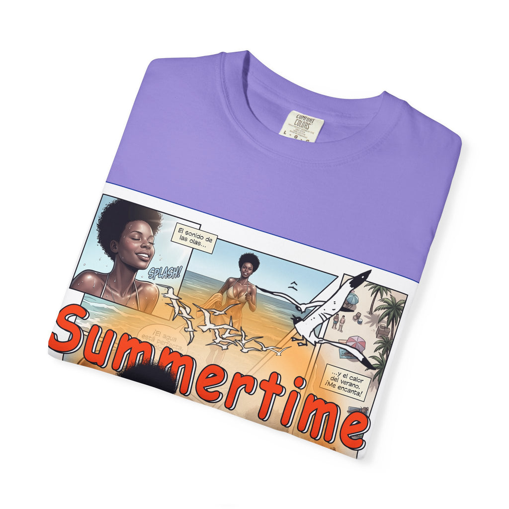 Summertime Retro Beach T-shirt — Vintage Comic Pinup Design