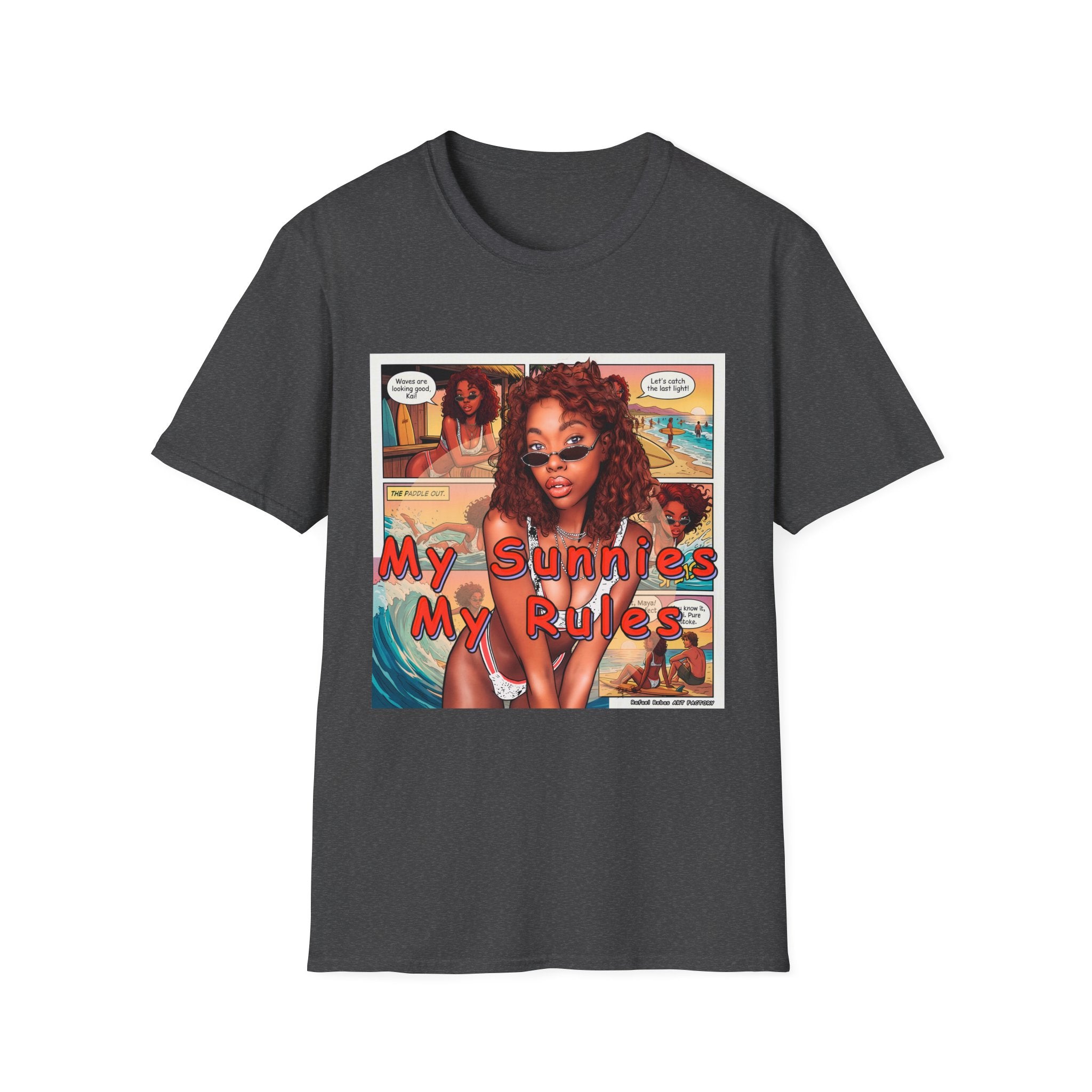 Graphic T-Shirt — "My Sunnies My Rules" Retro Comic Beach Vibe