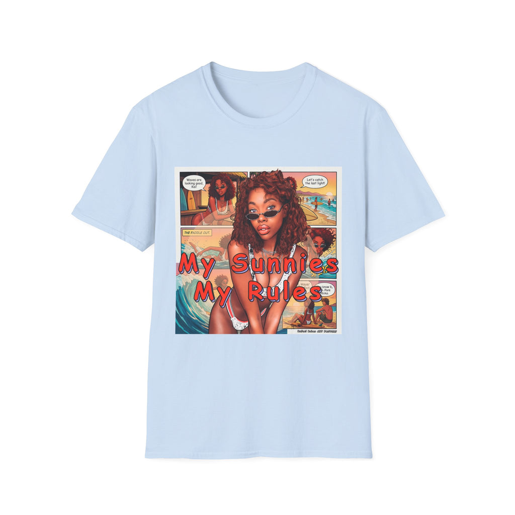Graphic T-Shirt — "My Sunnies My Rules" Retro Comic Beach Vibe