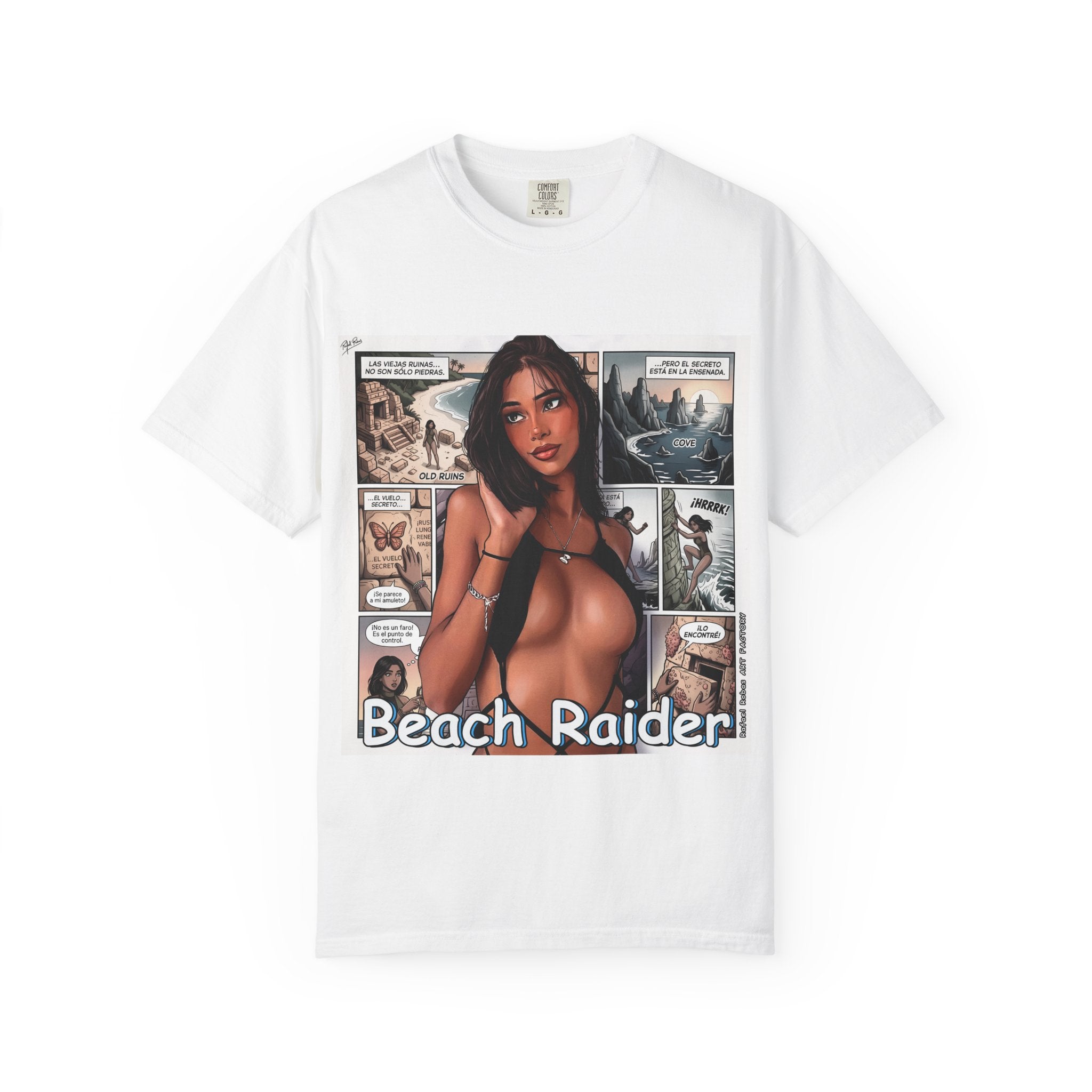 Graphic Tee — "Beach Raider" Pinup Comic Art T-Shirt