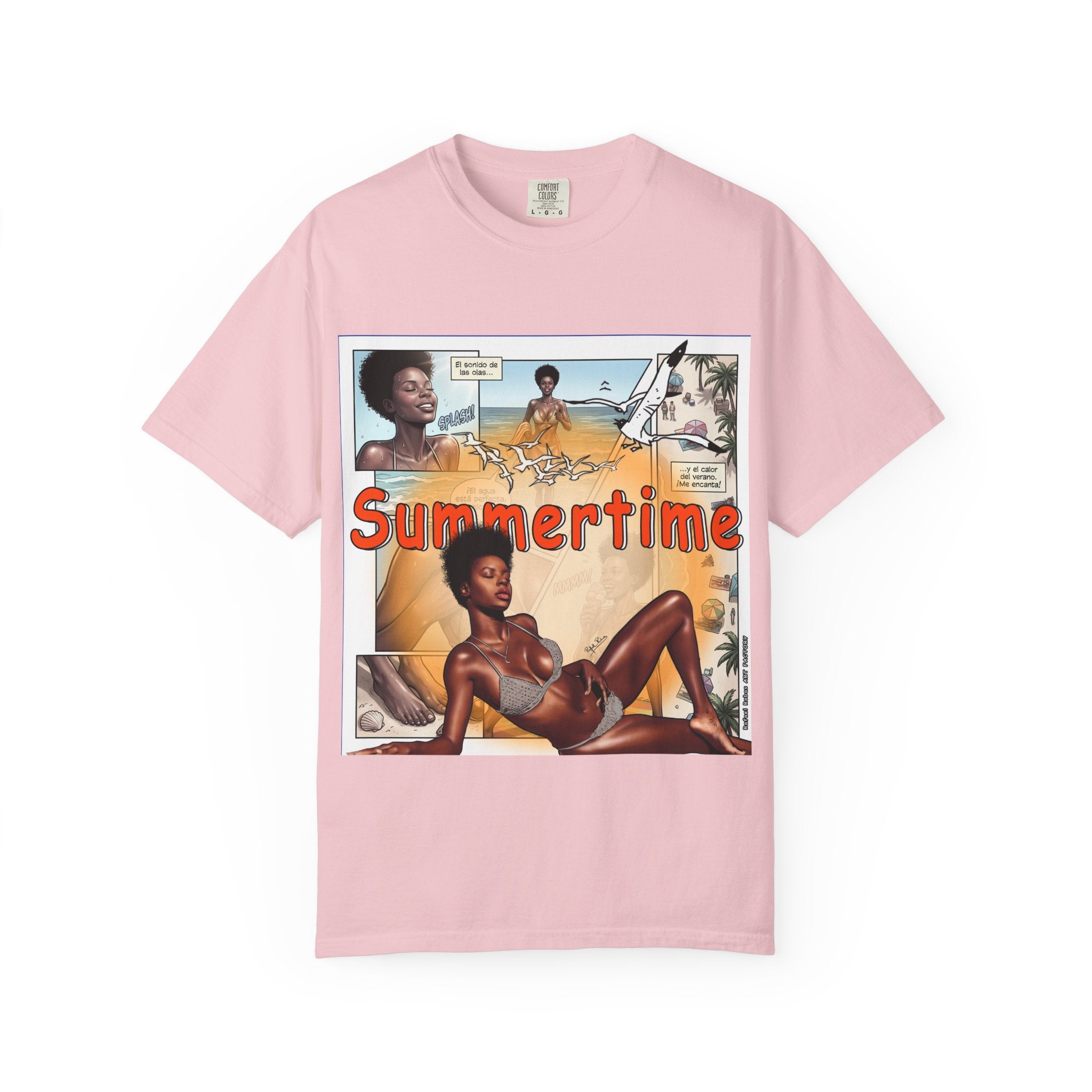 Summertime Retro Beach T-shirt — Vintage Comic Pinup Design