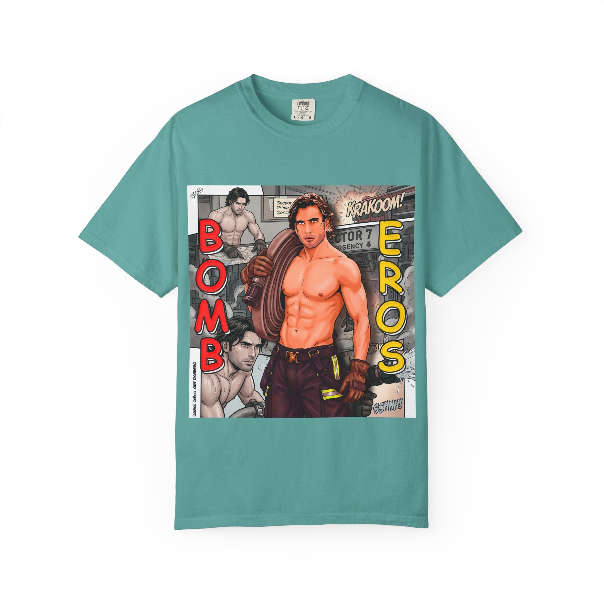 Bomb Eros Graphic T-Shirt — Vintage Comic Muscle Art