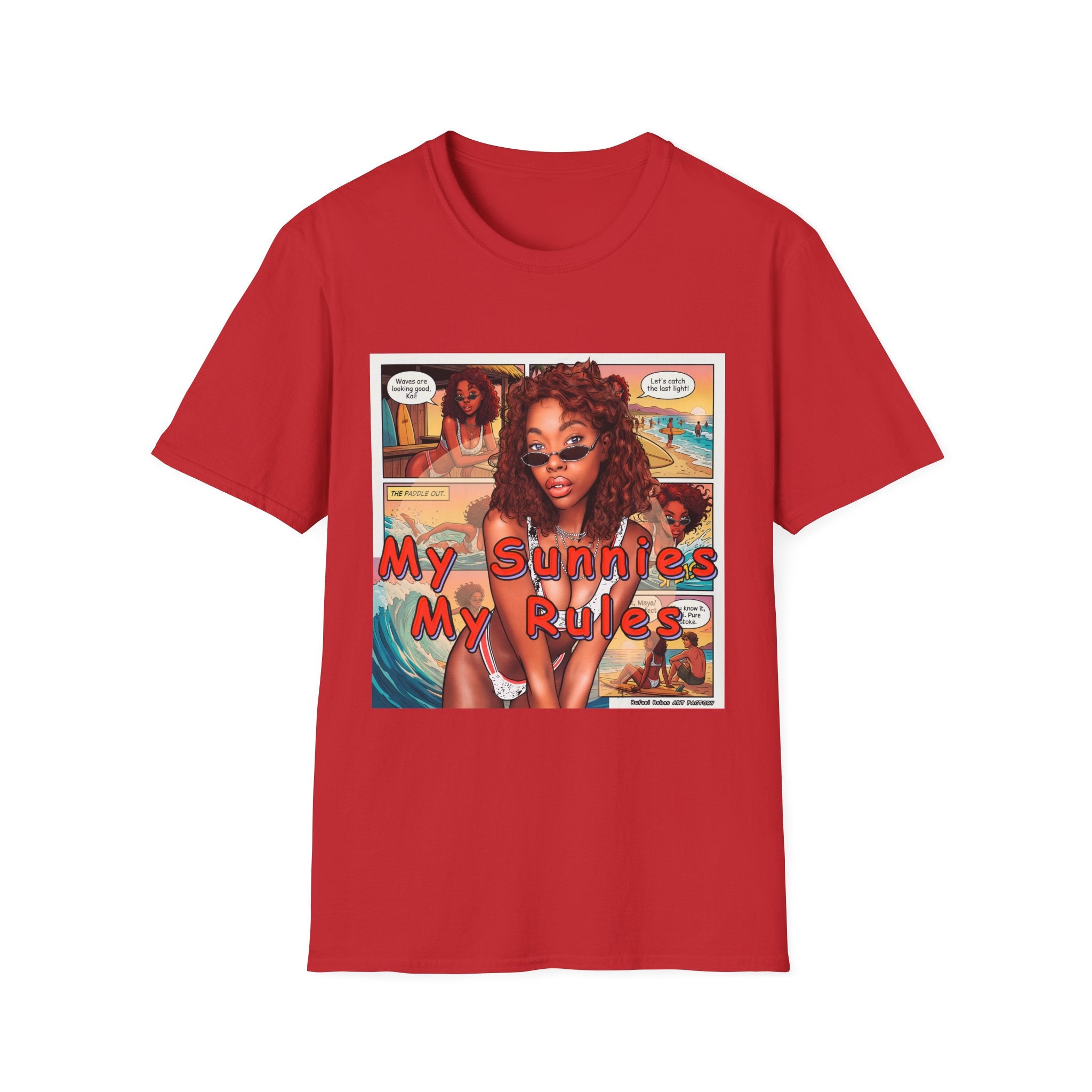 Graphic T-Shirt — "My Sunnies My Rules" Retro Comic Beach Vibe