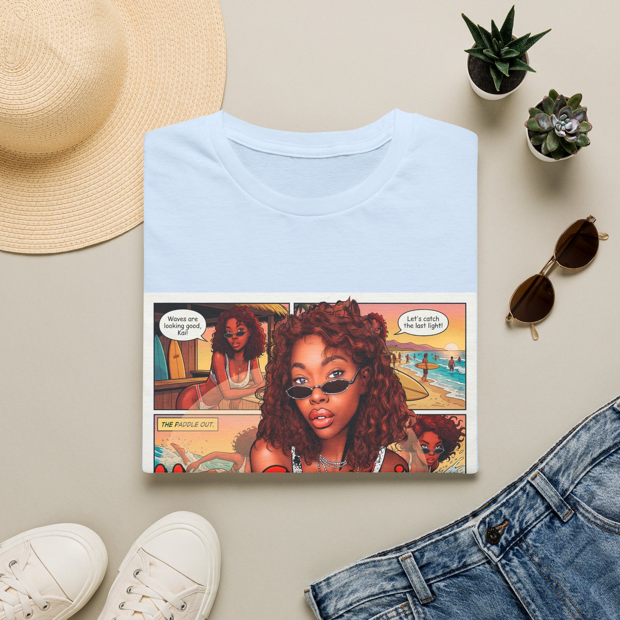 Graphic T-Shirt — "My Sunnies My Rules" Retro Comic Beach Vibe