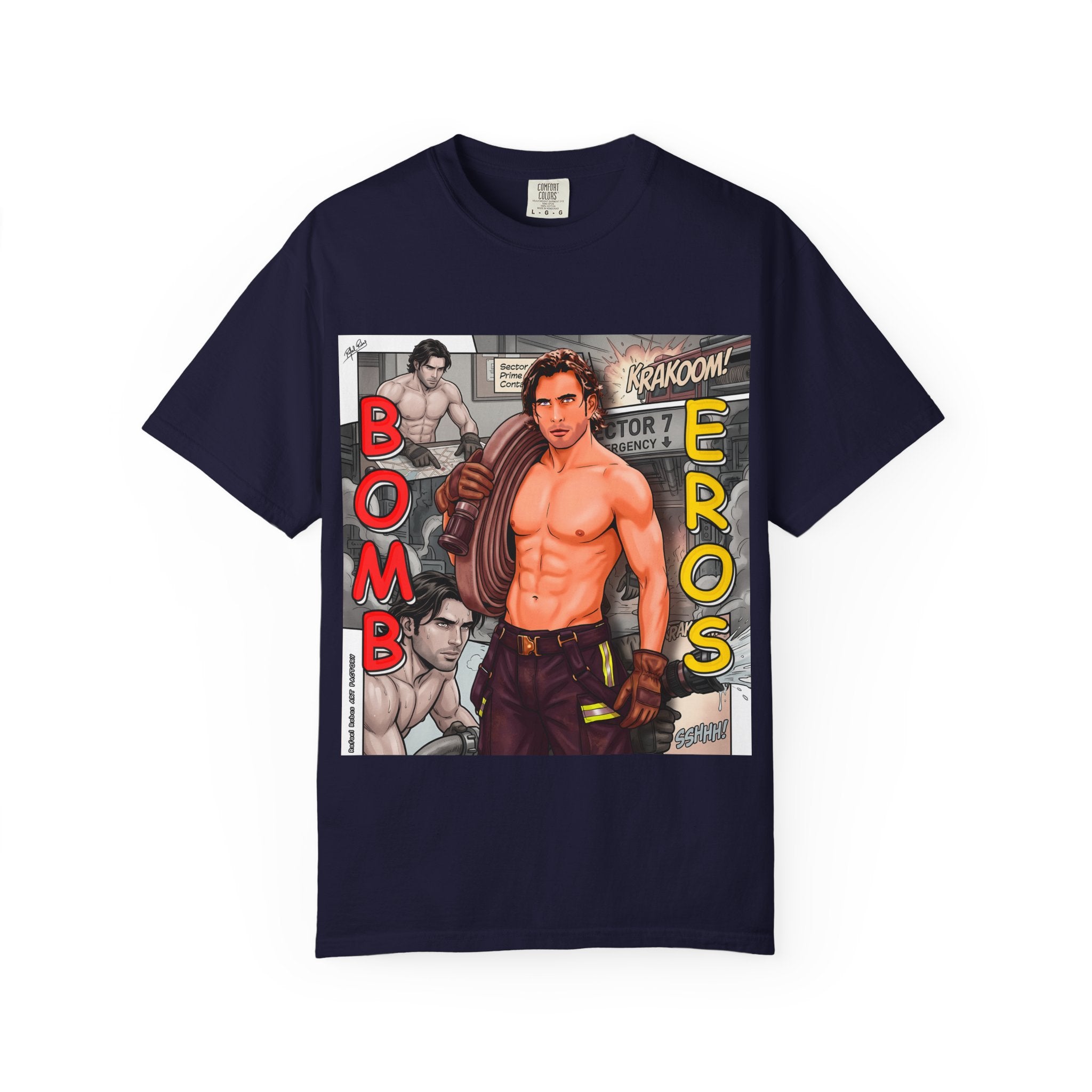 Bomb Eros Graphic T-Shirt — Vintage Comic Muscle Art