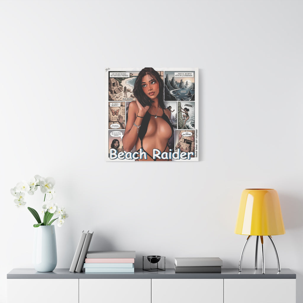 Beach Raider Matte Canvas Print — Stretched 1.25" Comic Art Wall Decor