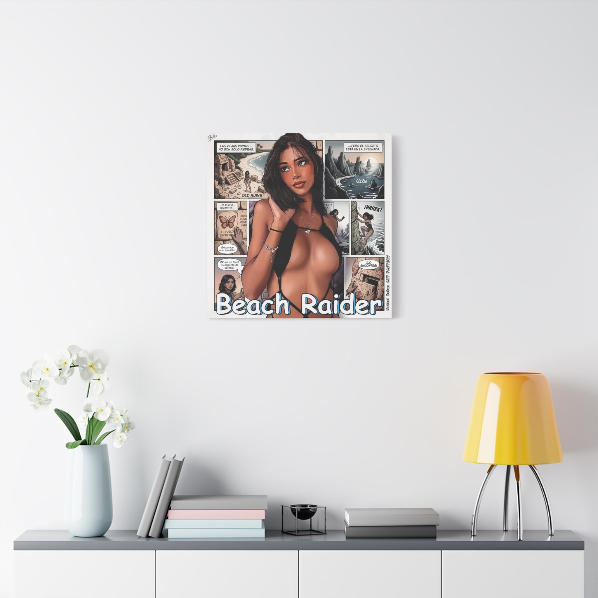 Beach Raider Matte Canvas Print — Stretched 1.25" Comic Art Wall Decor