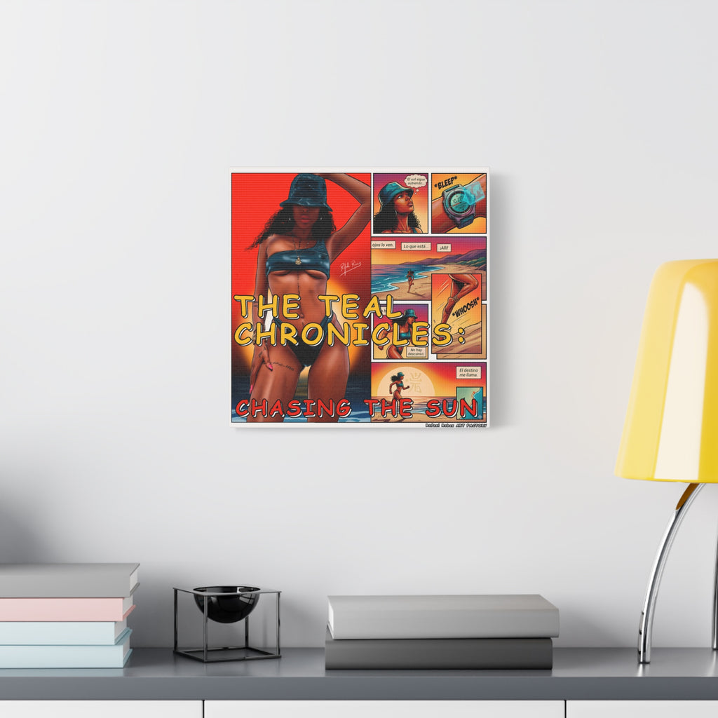 The Teal Chronicles Canvas Print — Pop Art Beach Comic Wall Art