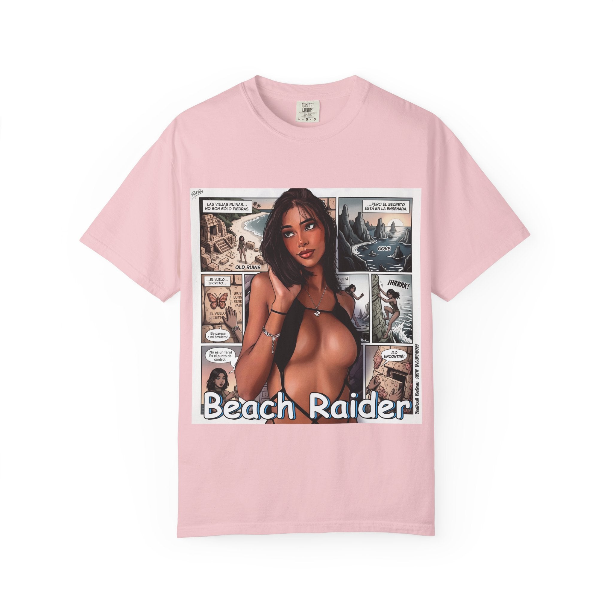 Graphic Tee — "Beach Raider" Pinup Comic Art T-Shirt