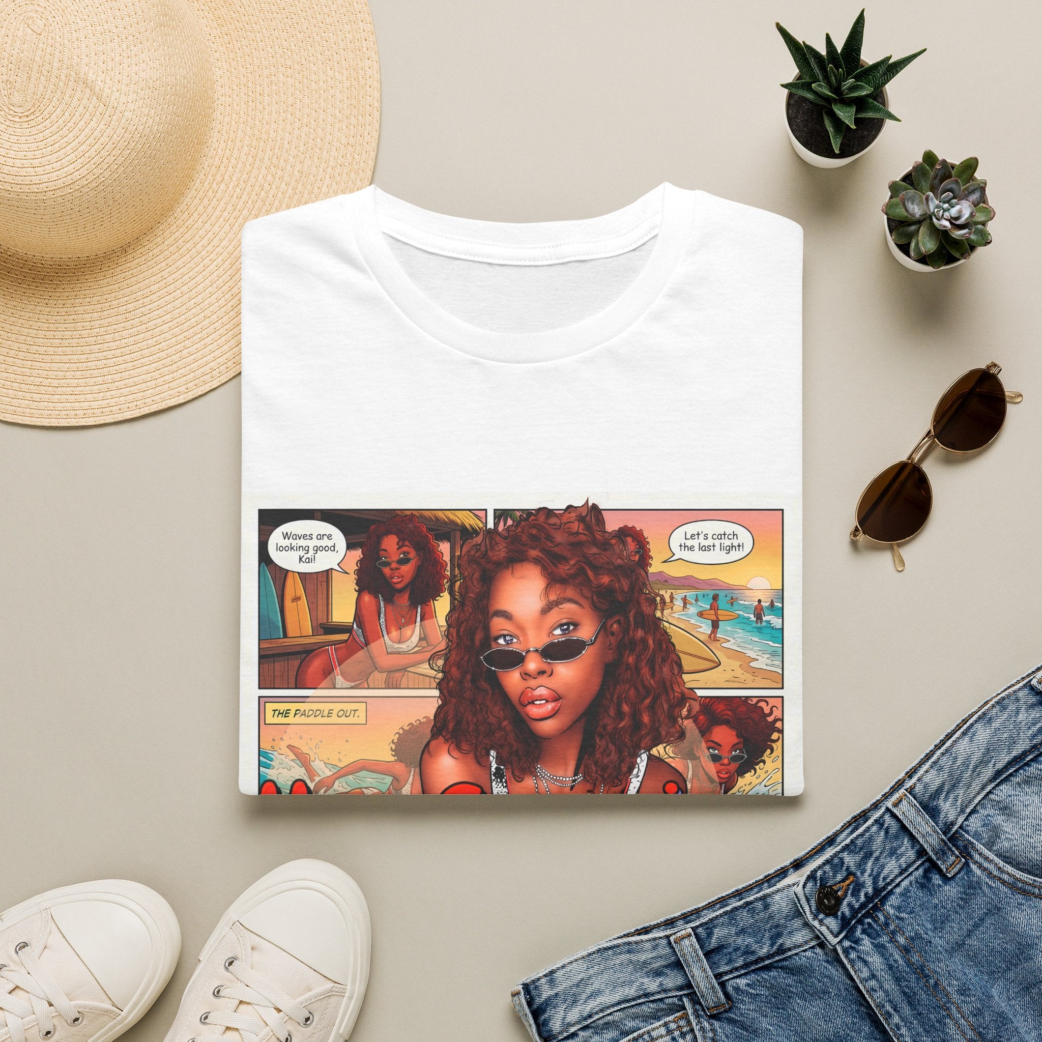 Graphic T-Shirt — "My Sunnies My Rules" Retro Comic Beach Vibe