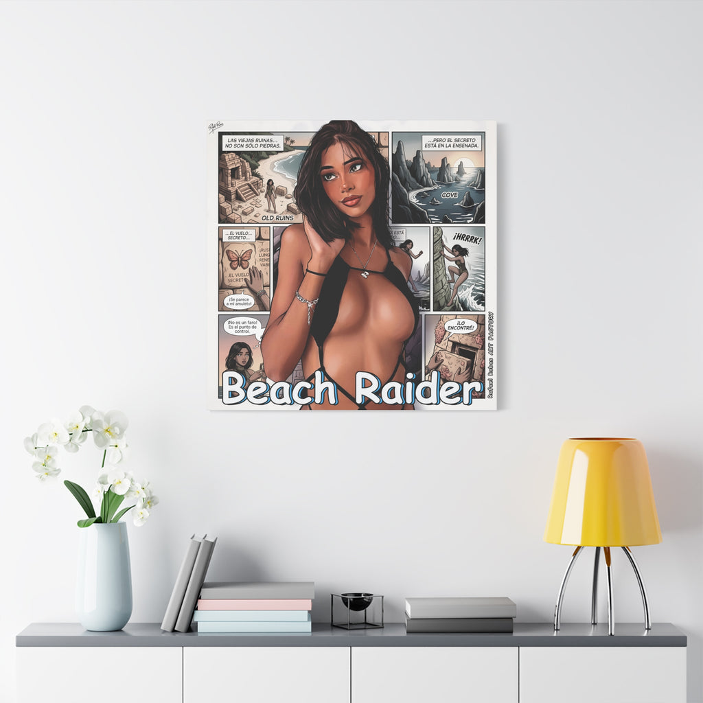 Beach Raider Matte Canvas Print — Stretched 1.25" Comic Art Wall Decor