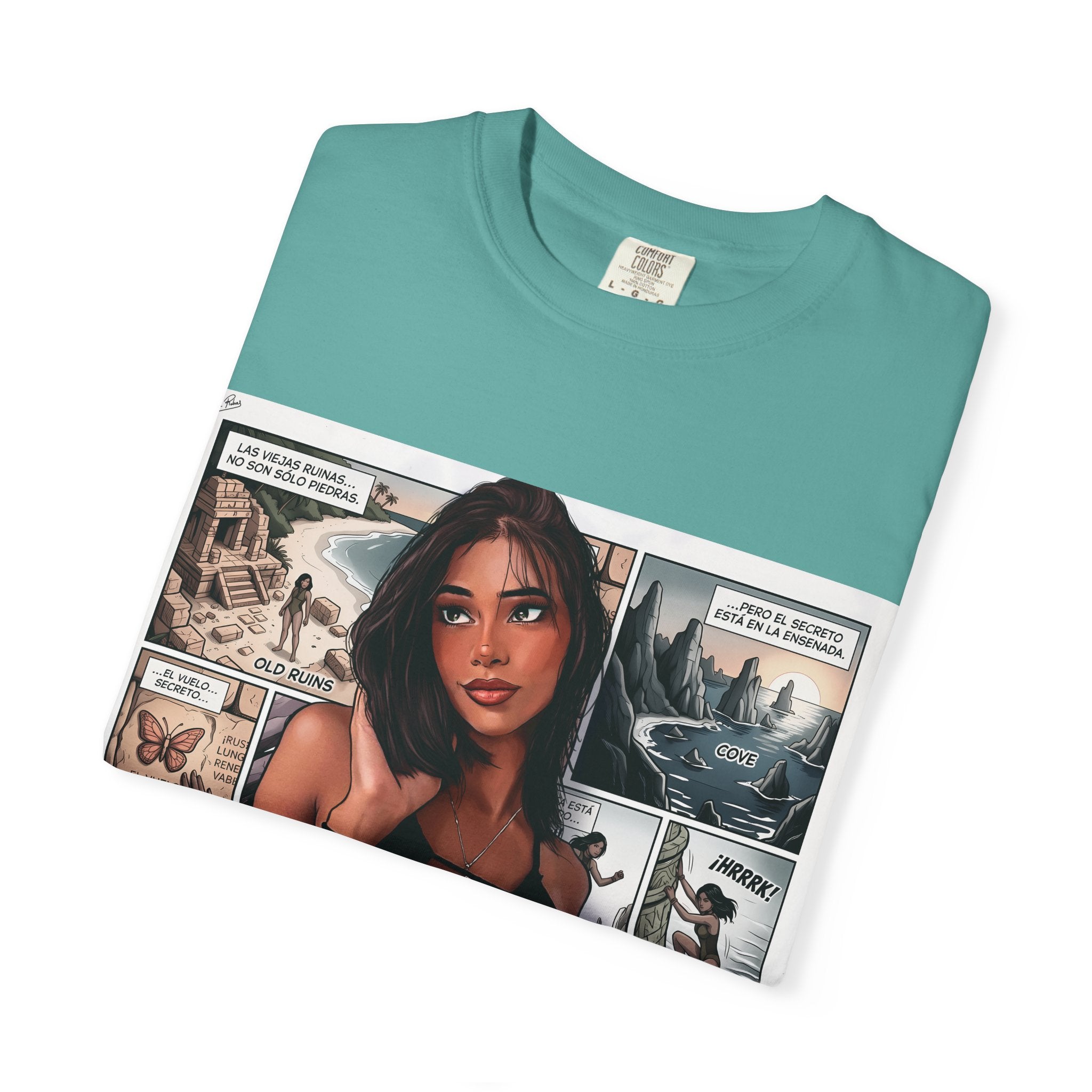 Graphic Tee — "Beach Raider" Pinup Comic Art T-Shirt