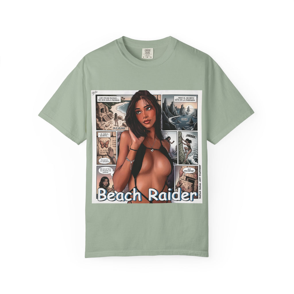 Graphic Tee — "Beach Raider" Pinup Comic Art T-Shirt