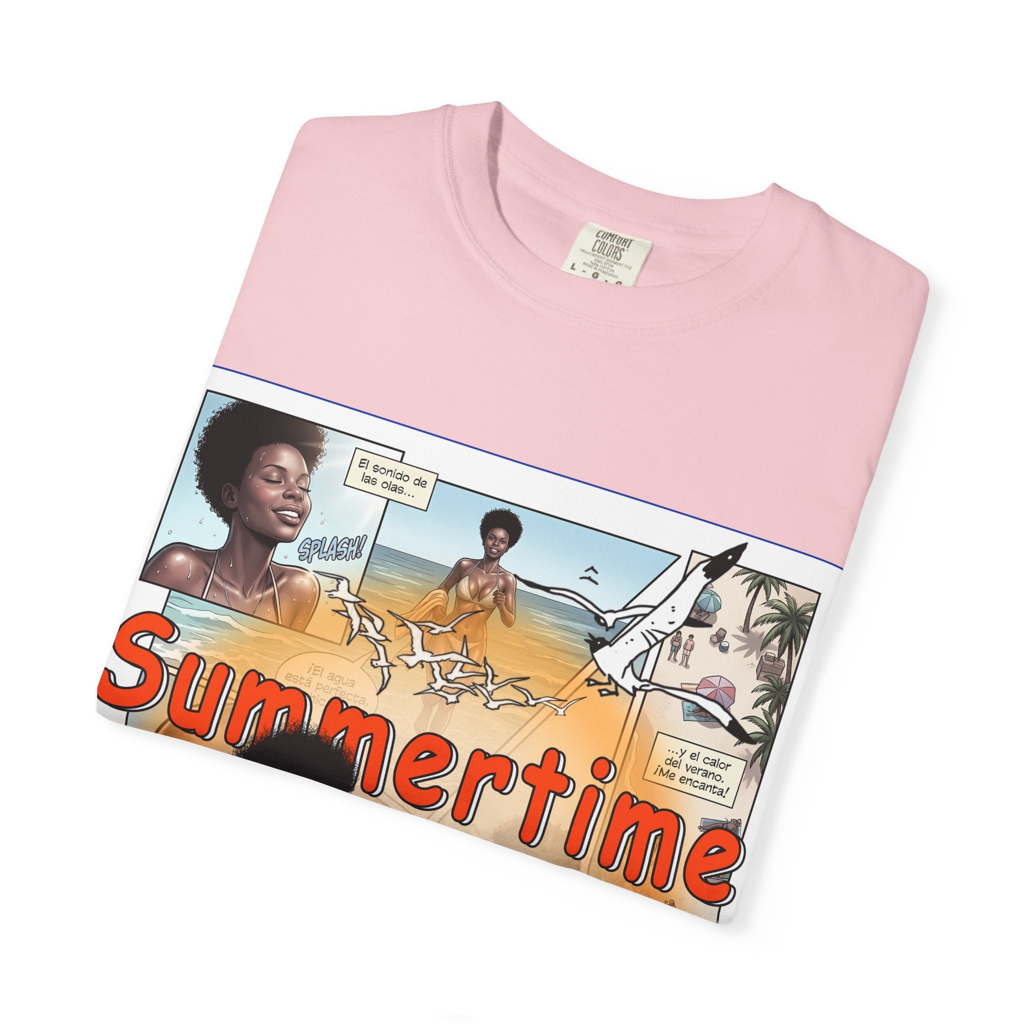 Summertime Retro Beach T-shirt — Vintage Comic Pinup Design