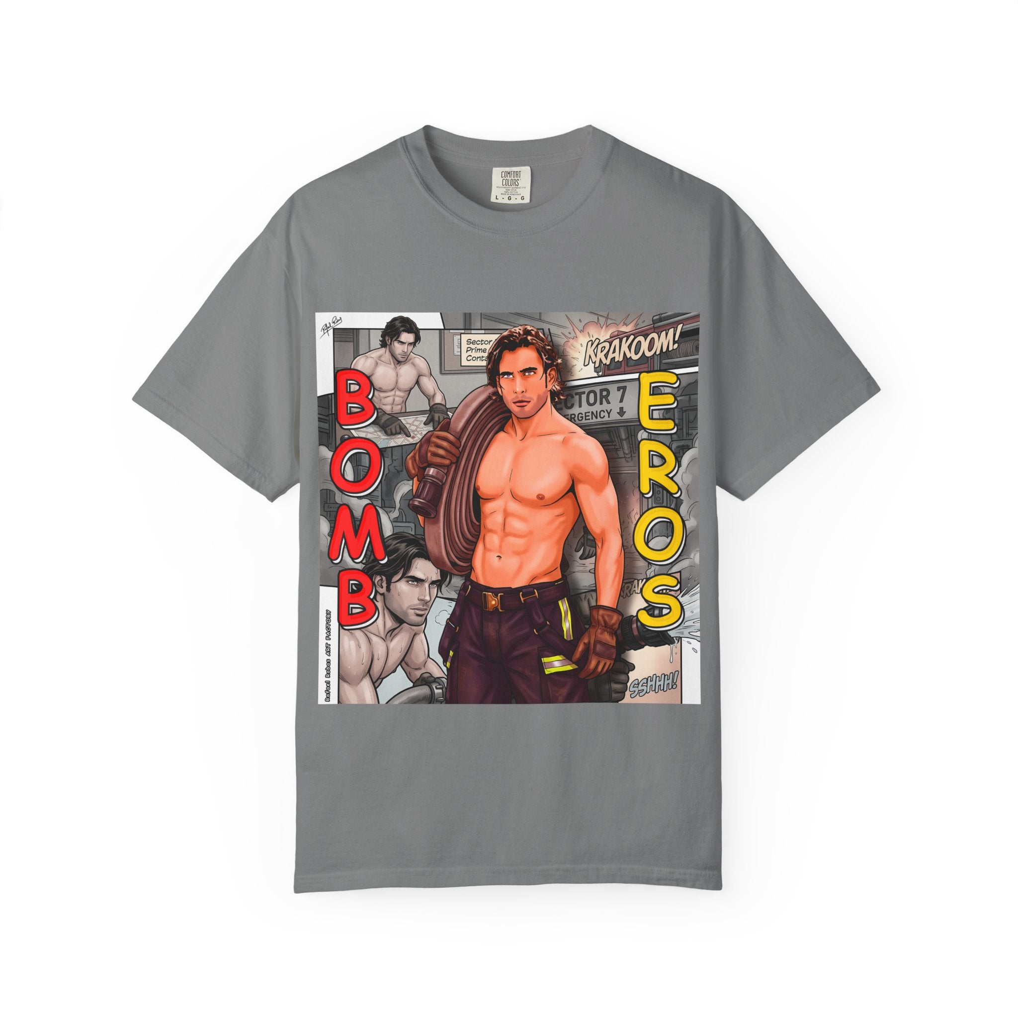 Bomb Eros Graphic T-Shirt — Vintage Comic Muscle Art
