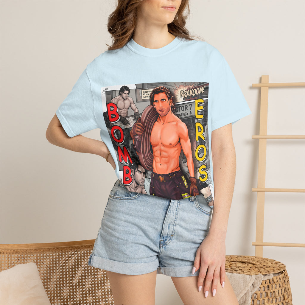 Bomb Eros Graphic T-Shirt — Vintage Comic Muscle Art