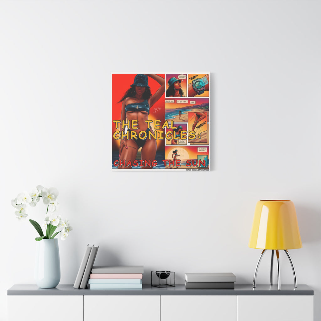 The Teal Chronicles Canvas Print — Pop Art Beach Comic Wall Art