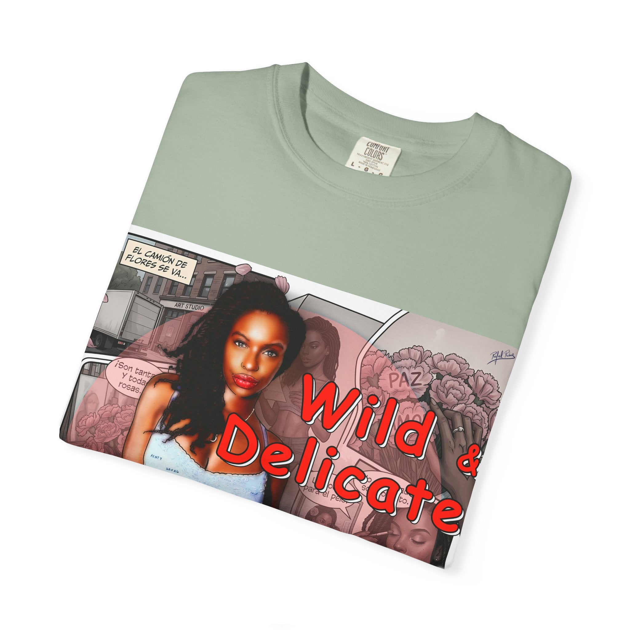 Wild & Delicate Graphic T‑Shirt — Vintage Pinup Collage Tee