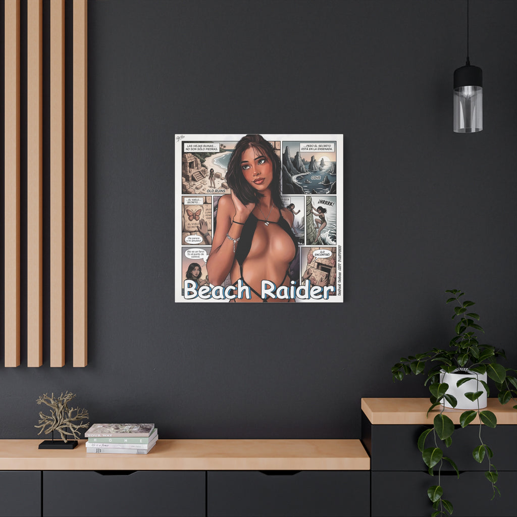 Beach Raider Matte Canvas Print — Stretched 1.25" Comic Art Wall Decor