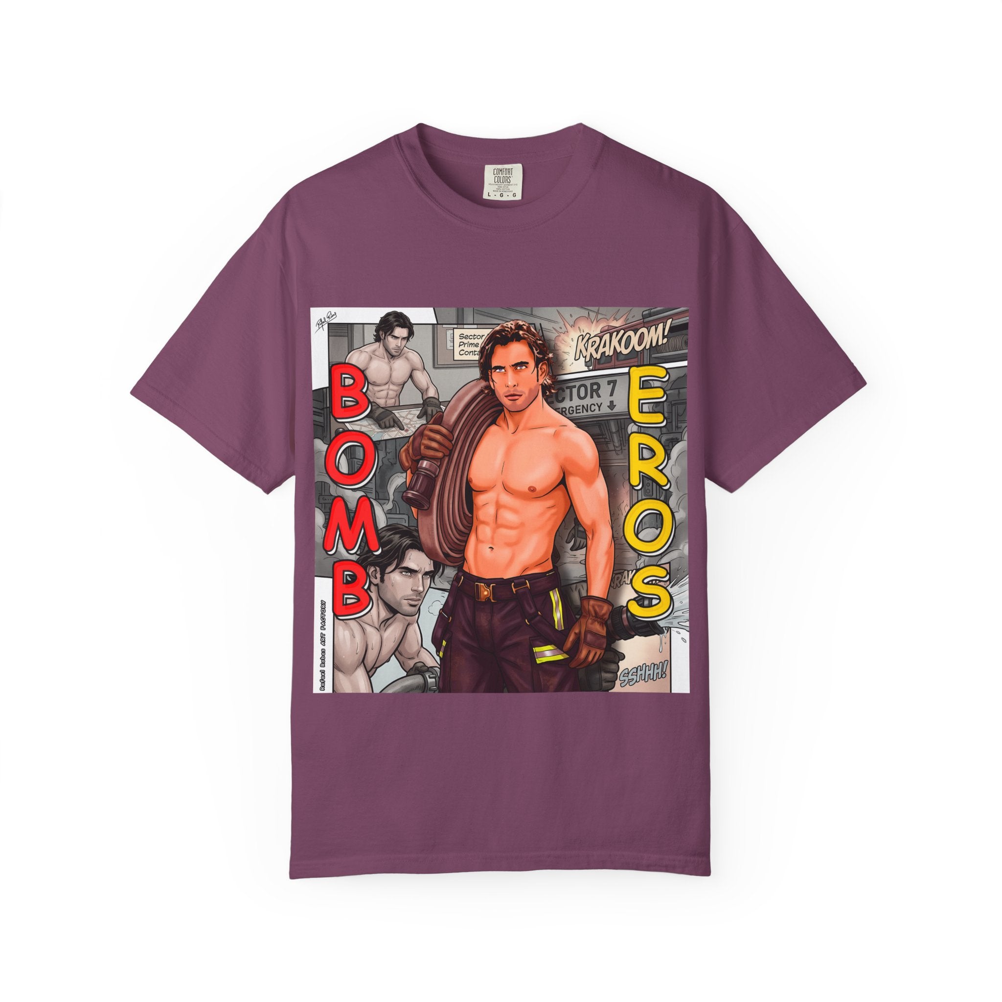 Bomb Eros Graphic T-Shirt — Vintage Comic Muscle Art