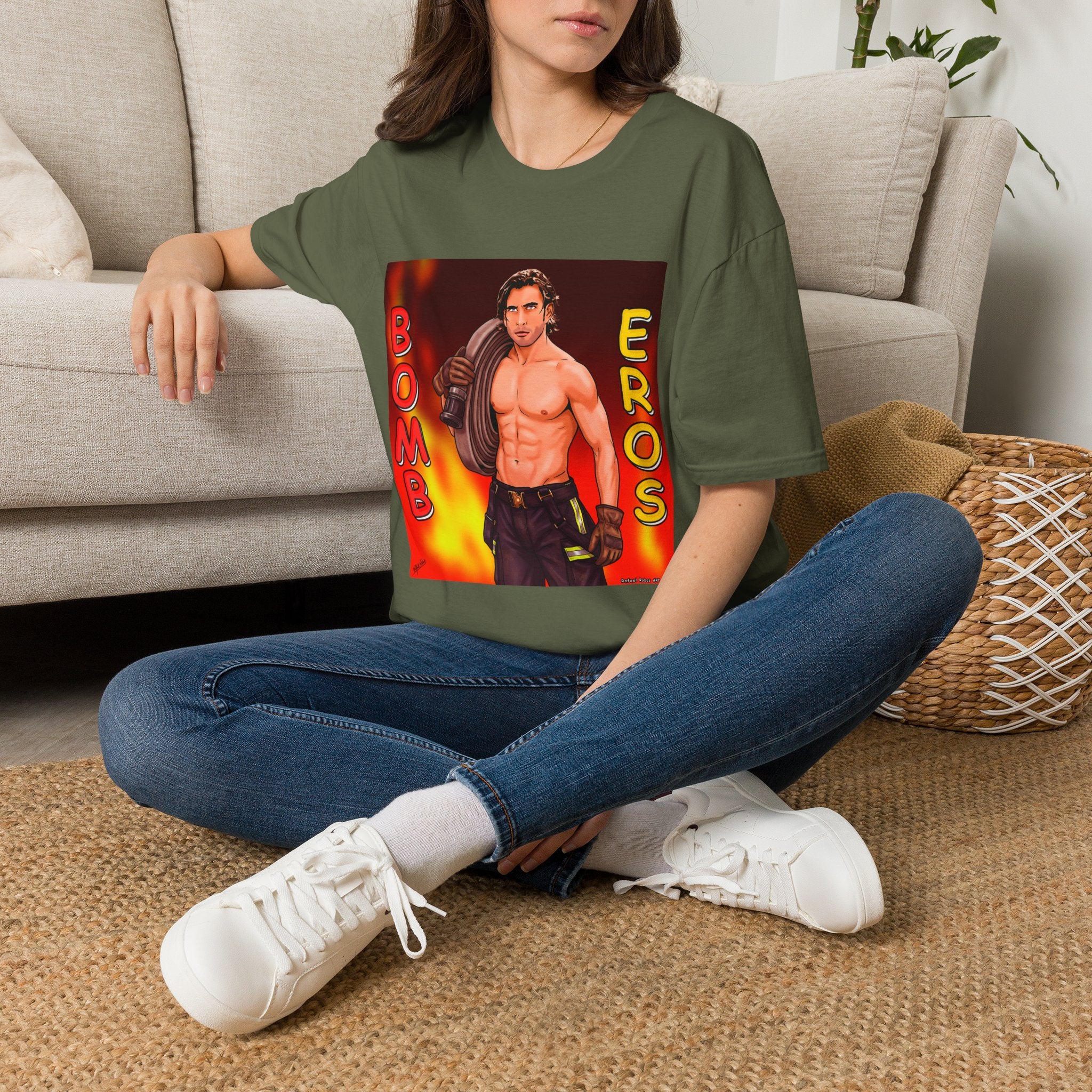 Bombero Eros Graphic T-Shirt — Sexy Firefighter Shirt