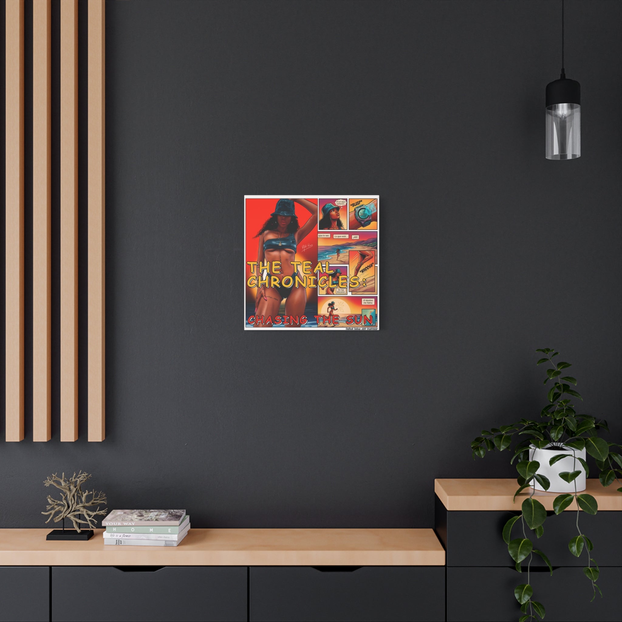 The Teal Chronicles Canvas Print — Pop Art Beach Comic Wall Art