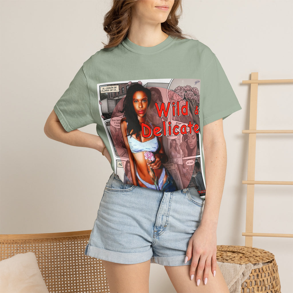 Wild & Delicate Graphic T‑Shirt — Vintage Pinup Collage Tee