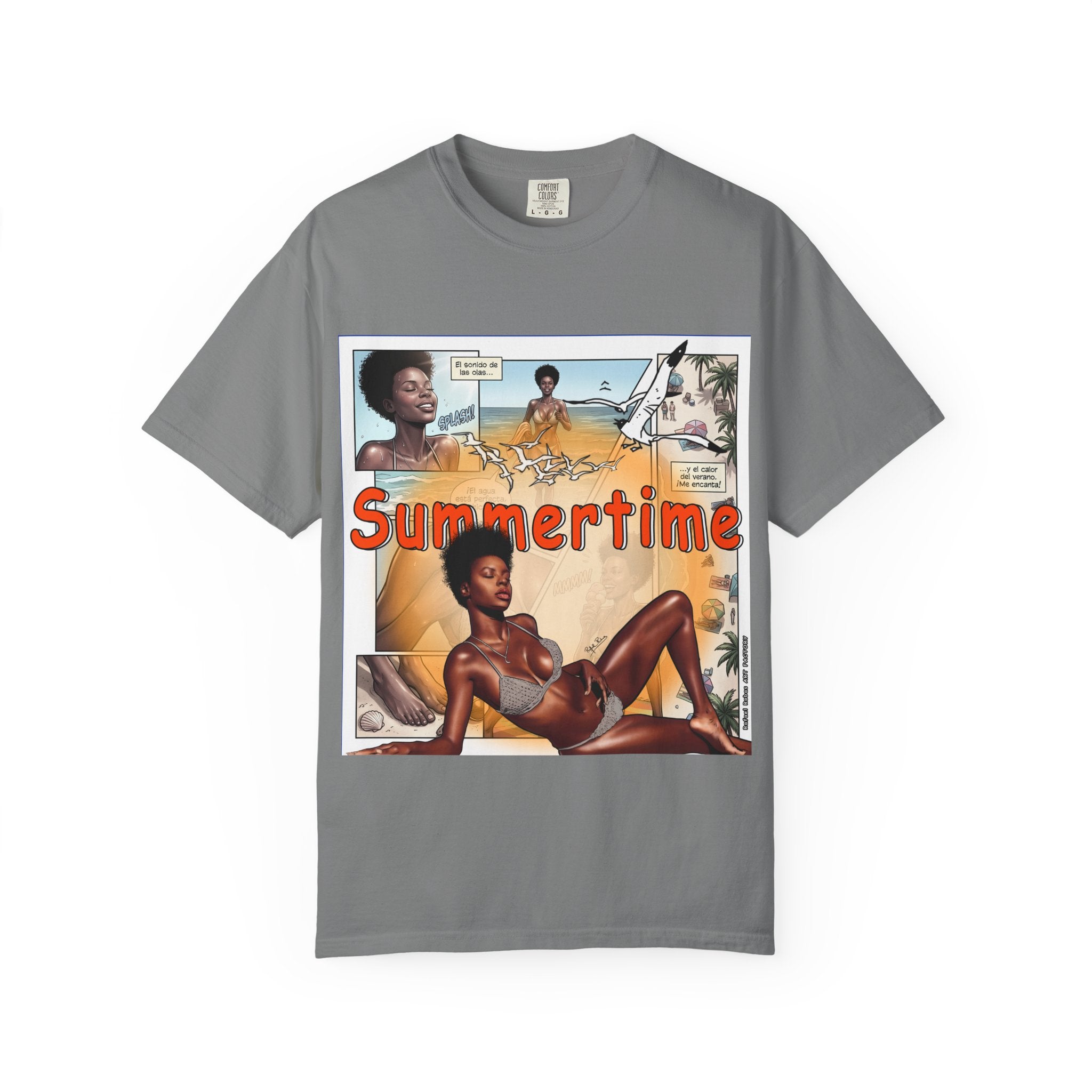 Summertime Retro Beach T-shirt — Vintage Comic Pinup Design