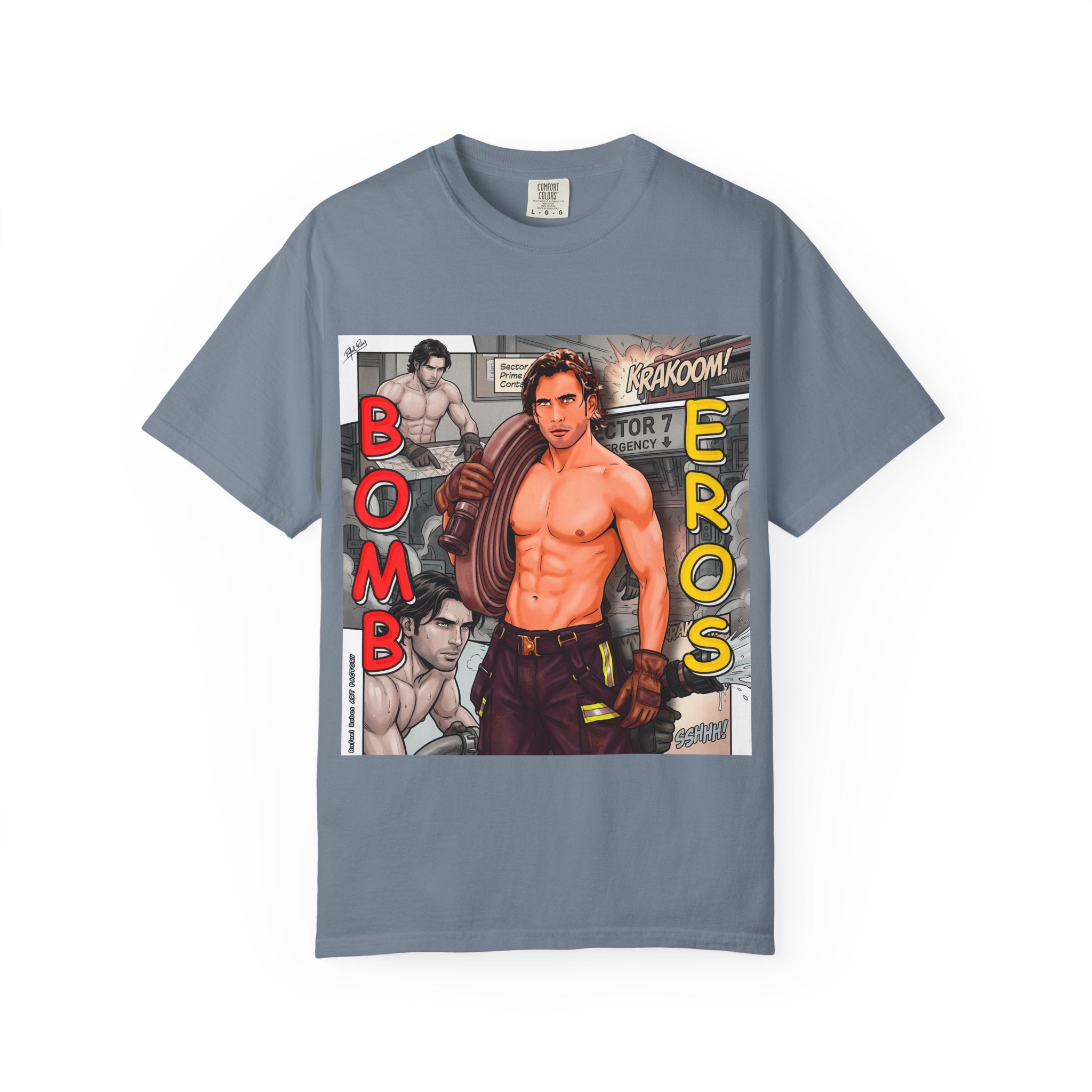 Bomb Eros Graphic T-Shirt — Vintage Comic Muscle Art