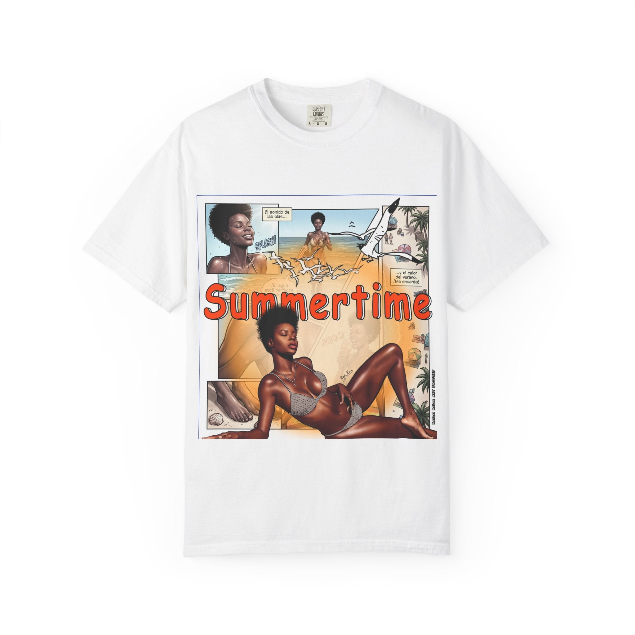 Summertime Retro Beach T-shirt — Vintage Comic Pinup Design