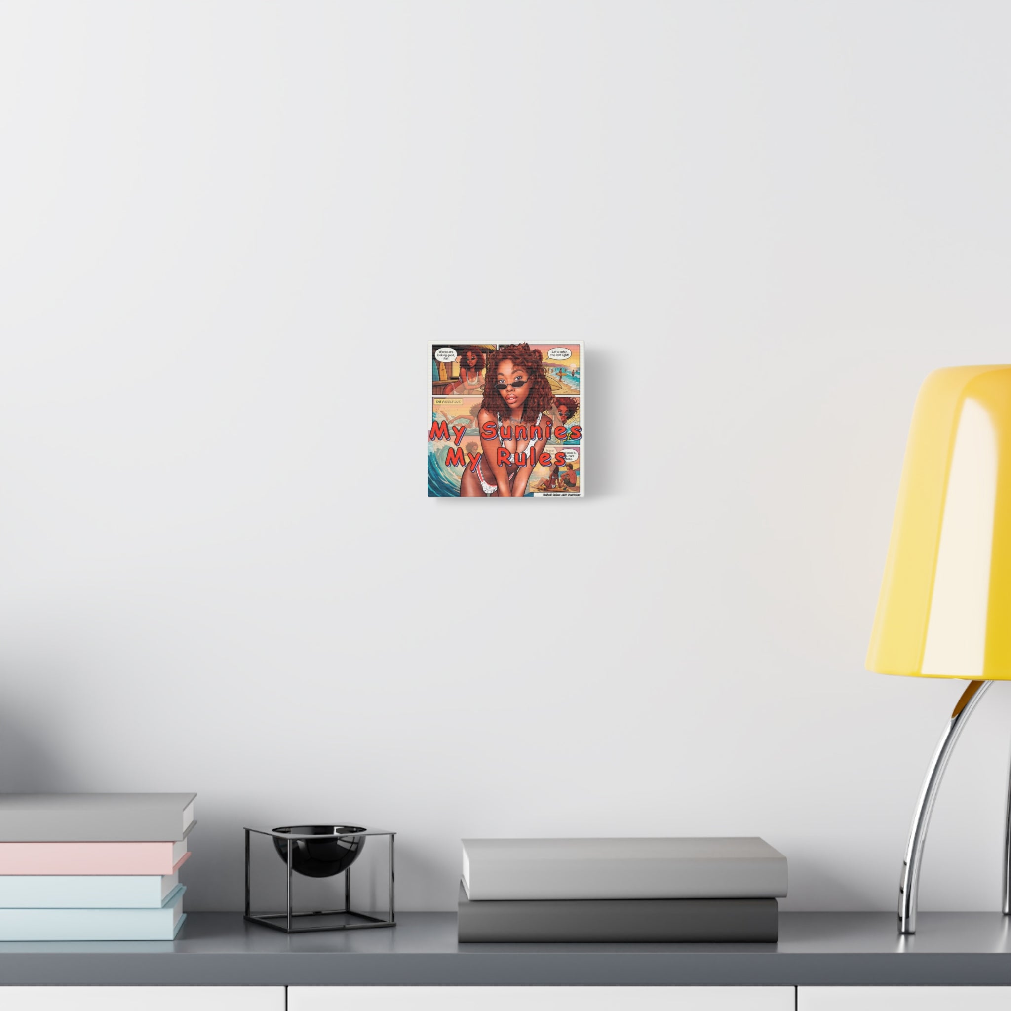 Canvas Wall Art — "My Sunnies My Rules" Beach Comic Print