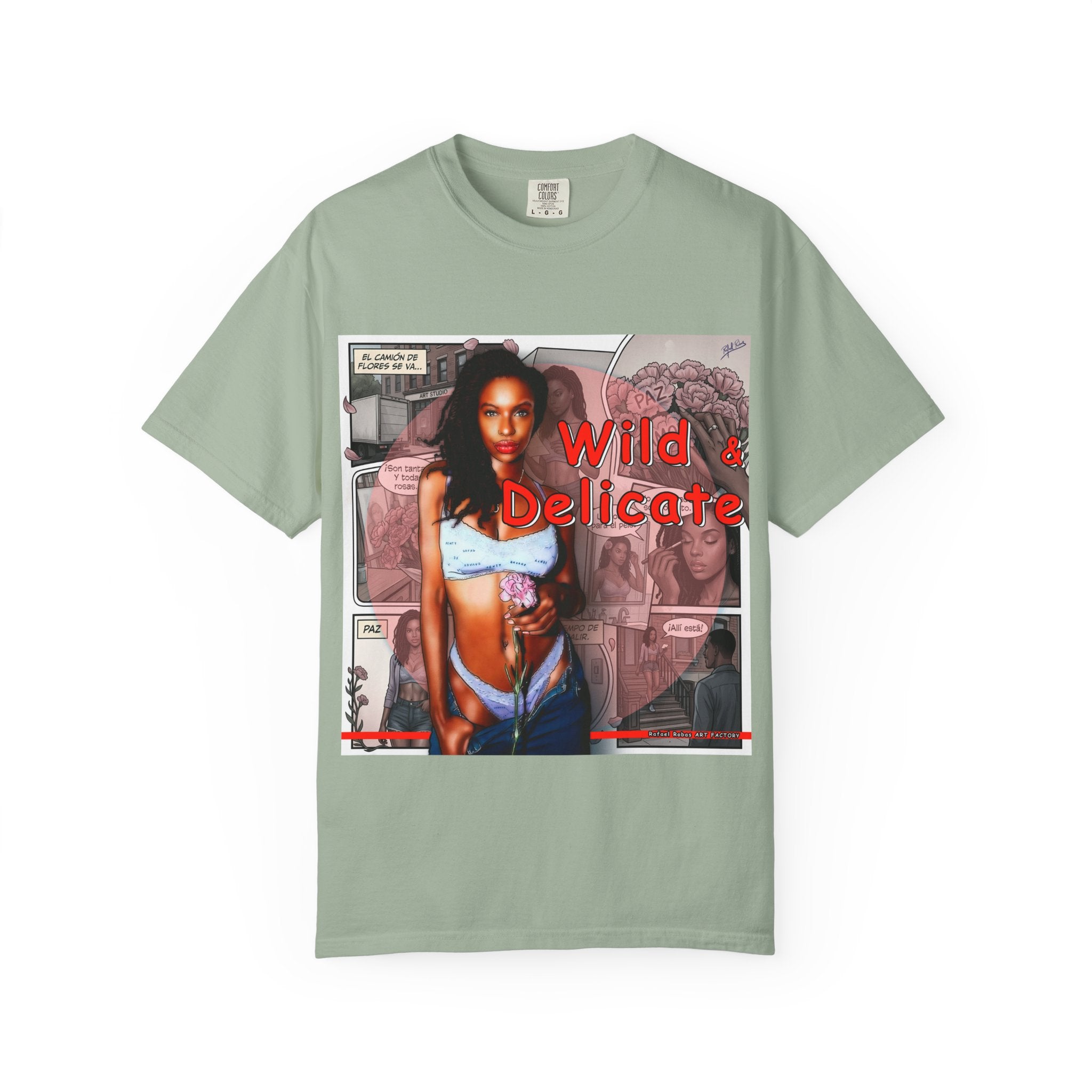 Wild & Delicate Graphic T‑Shirt — Vintage Pinup Collage Tee