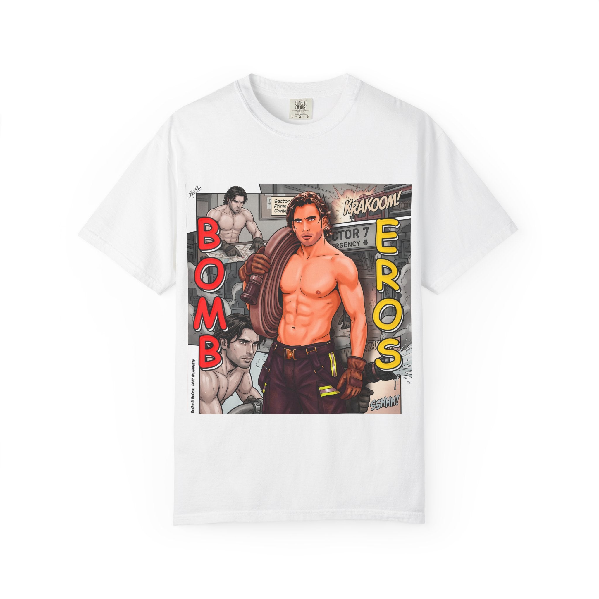Bomb Eros Graphic T-Shirt — Vintage Comic Muscle Art