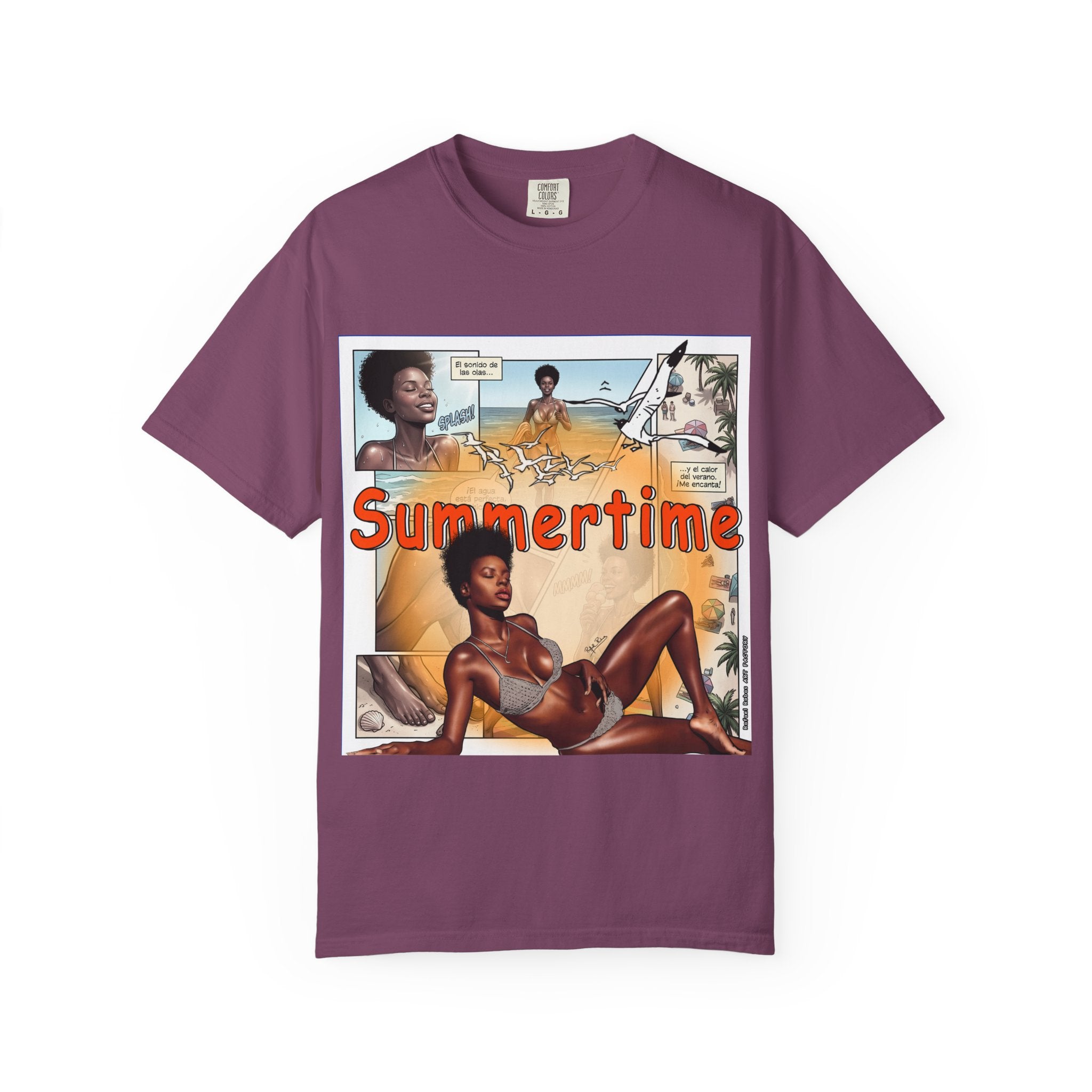 Summertime Retro Beach T-shirt — Vintage Comic Pinup Design