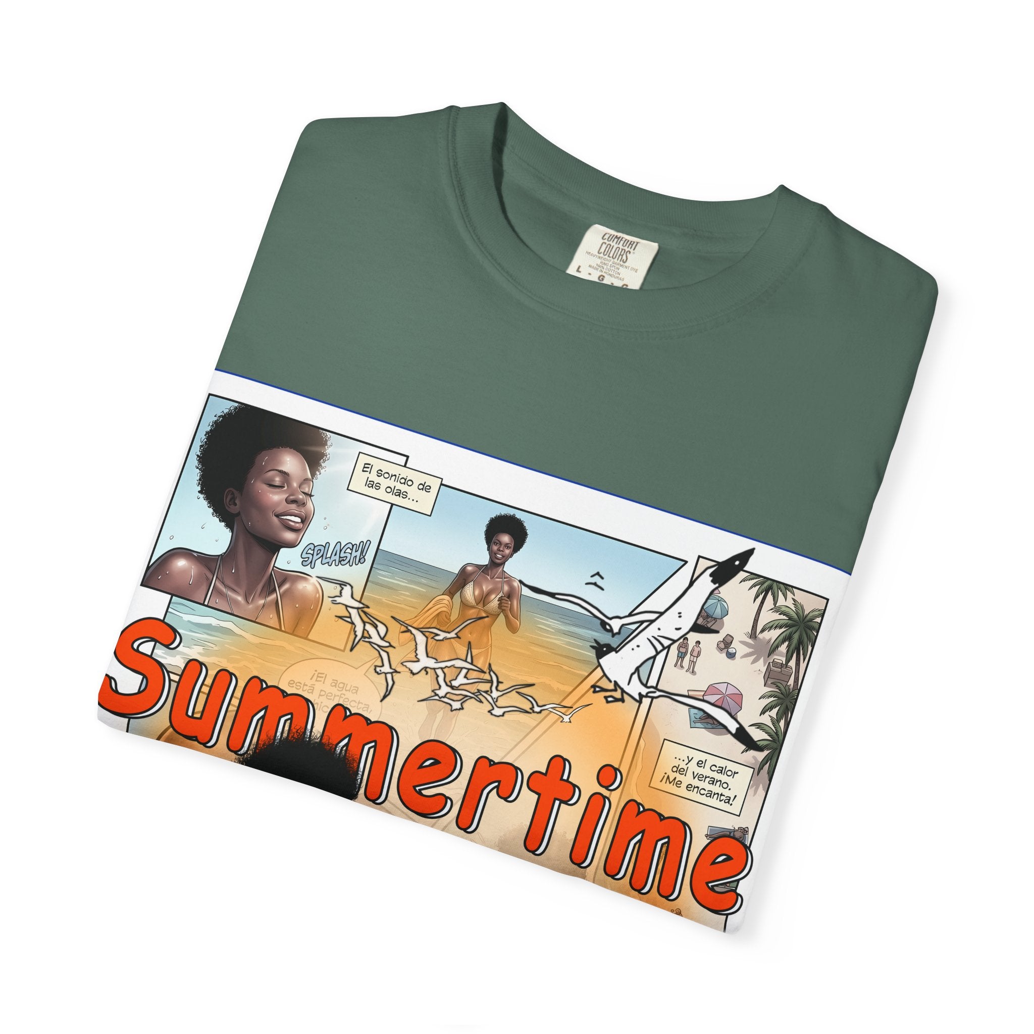 Summertime Retro Beach T-shirt — Vintage Comic Pinup Design