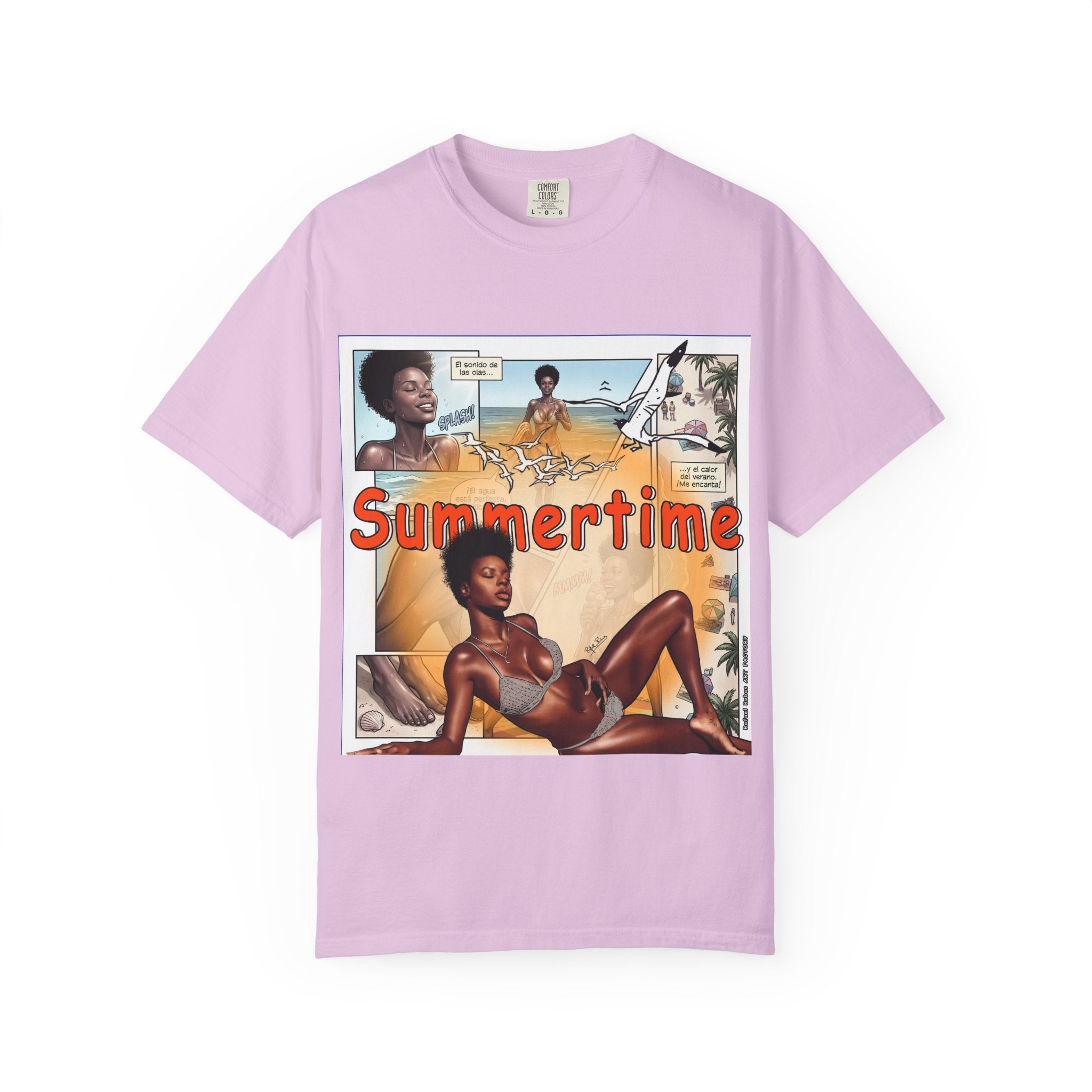 Summertime Retro Beach T-shirt — Vintage Comic Pinup Design