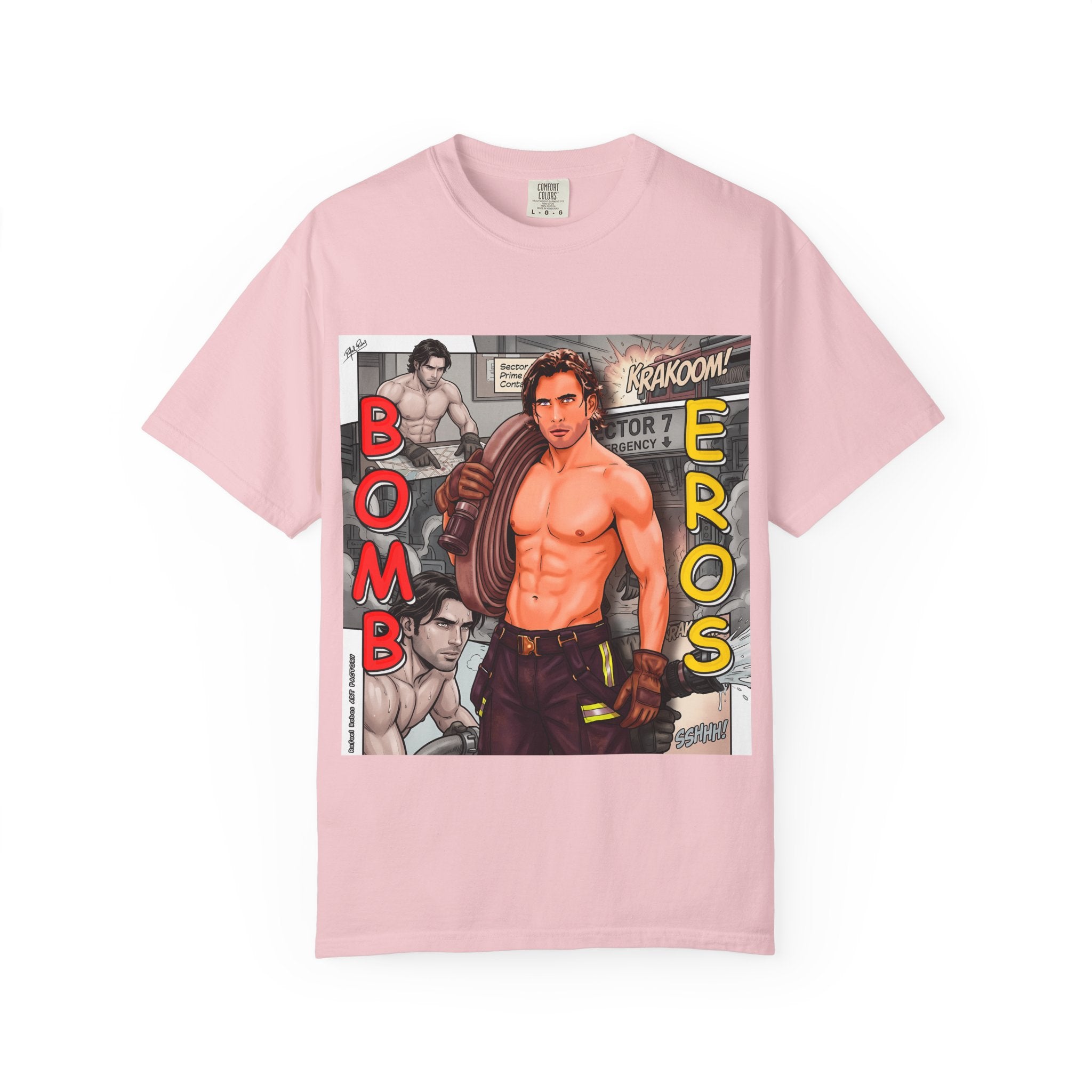 Bomb Eros Graphic T-Shirt — Vintage Comic Muscle Art