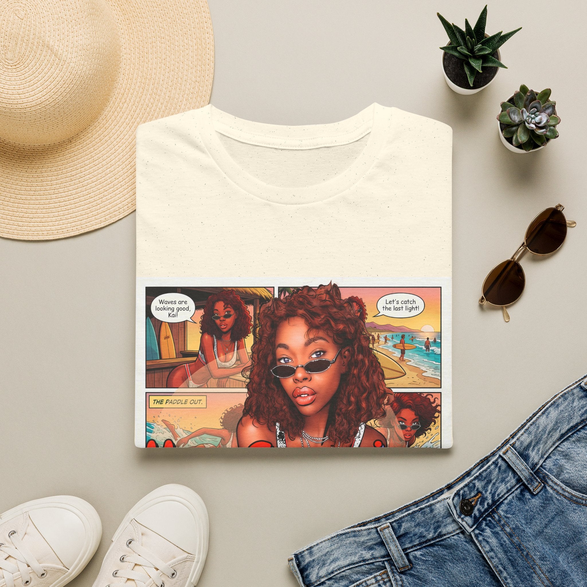 Graphic T-Shirt — "My Sunnies My Rules" Retro Comic Beach Vibe