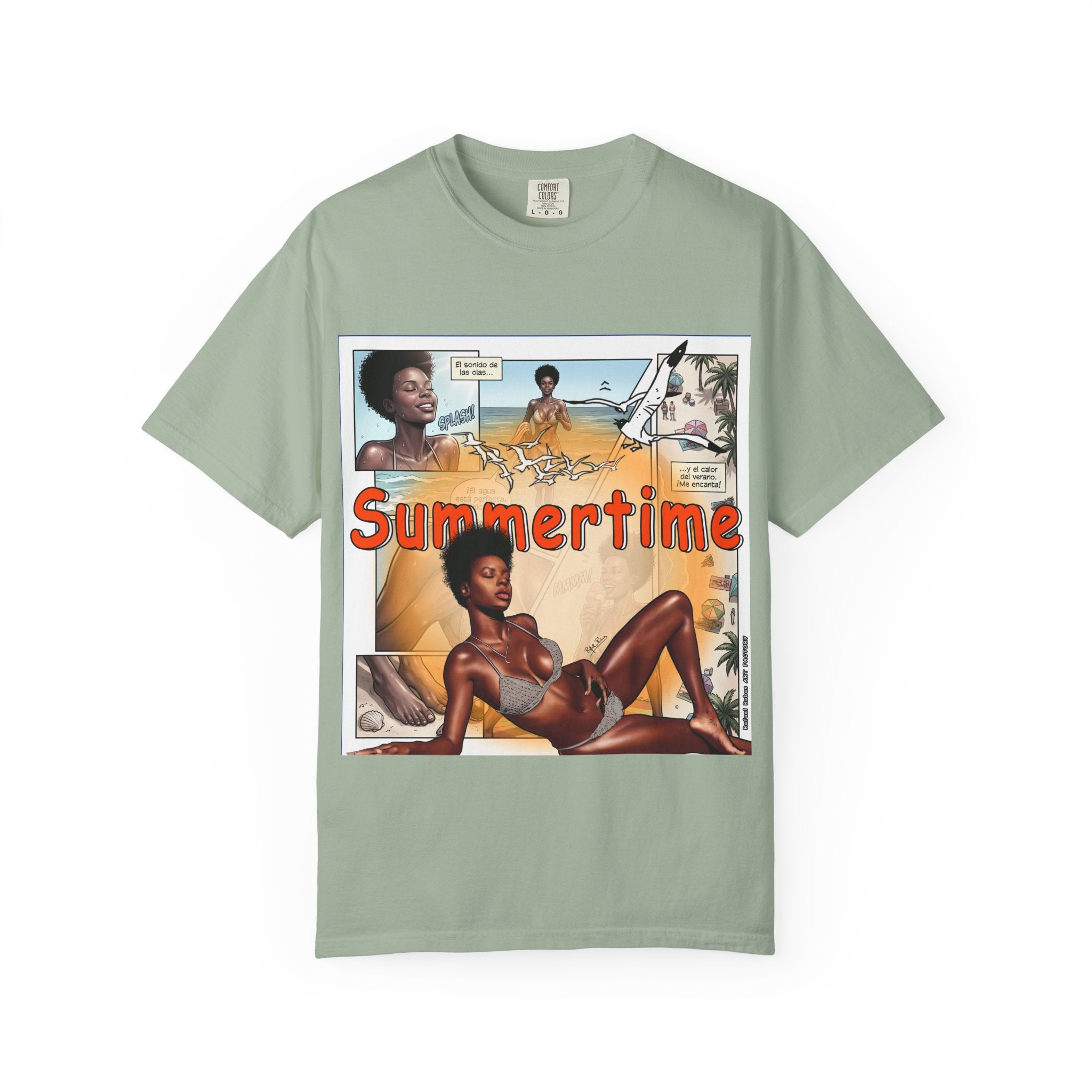 Summertime Retro Beach T-shirt — Vintage Comic Pinup Design
