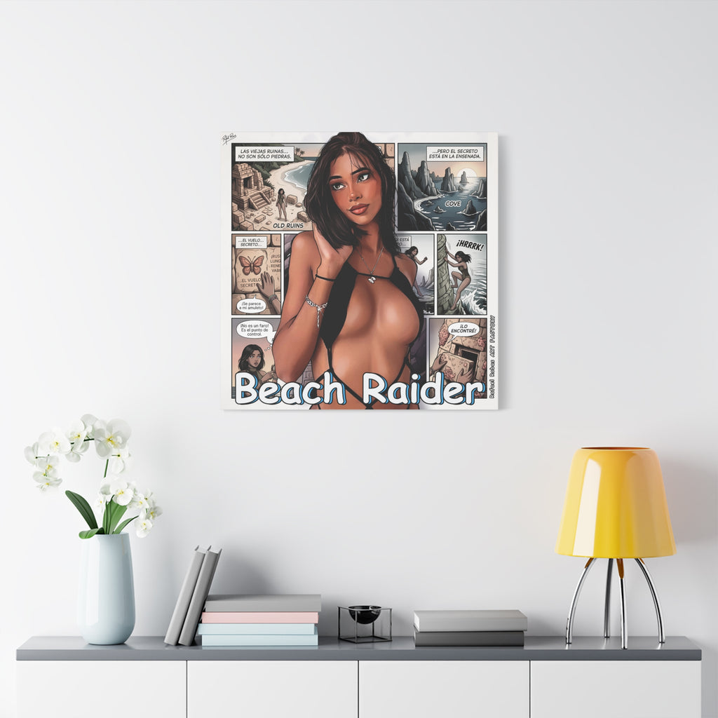 Beach Raider Matte Canvas Print — Stretched 1.25" Comic Art Wall Decor