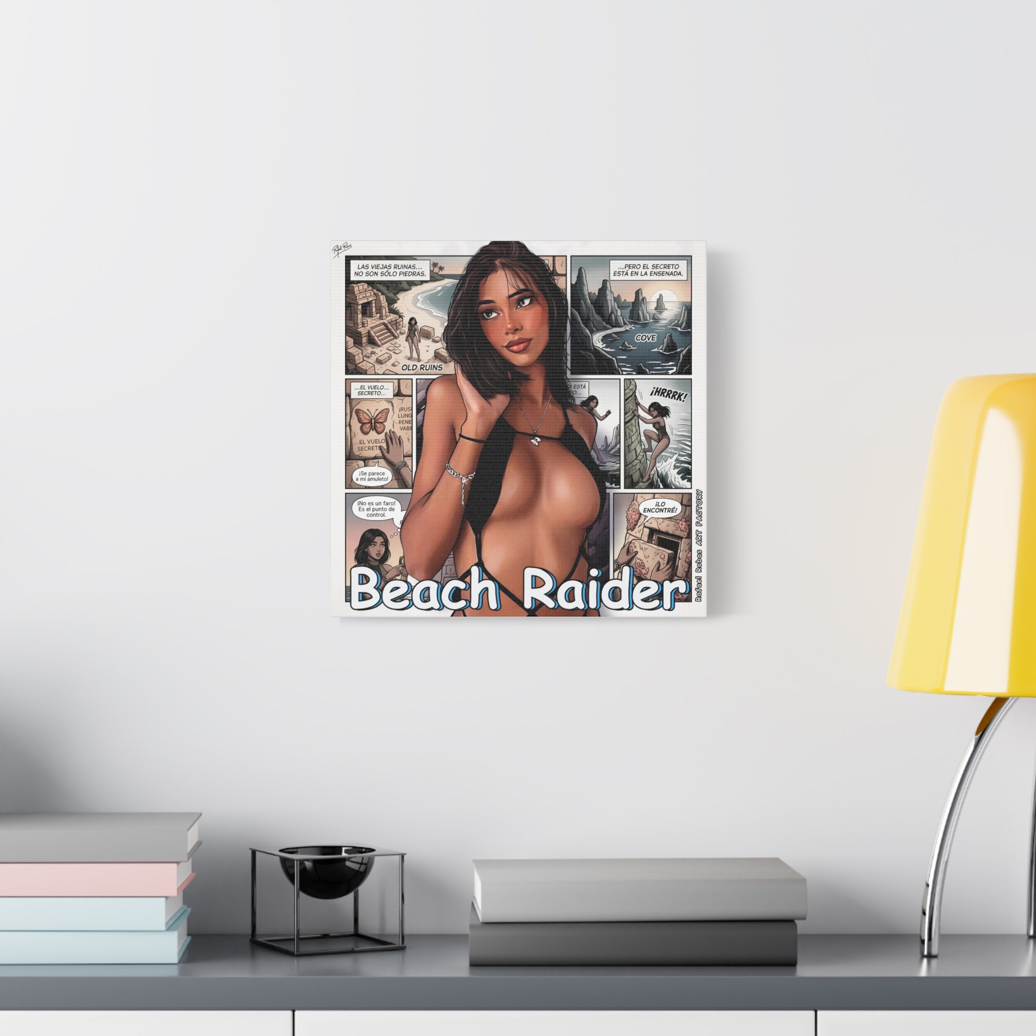 Beach Raider Matte Canvas Print — Stretched 1.25" Comic Art Wall Decor